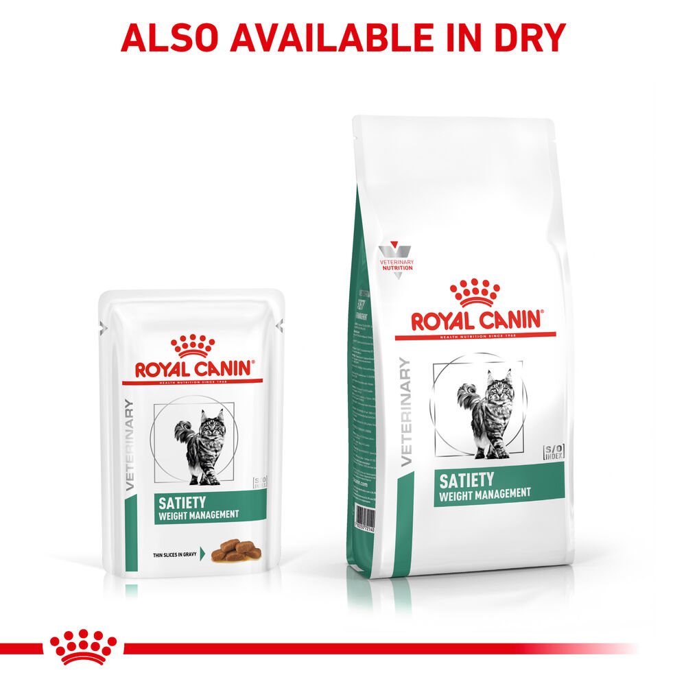 Royal Canin Satiety Weight Management Adult Wet Cat Food Thin Slices In Gravy 48x85g