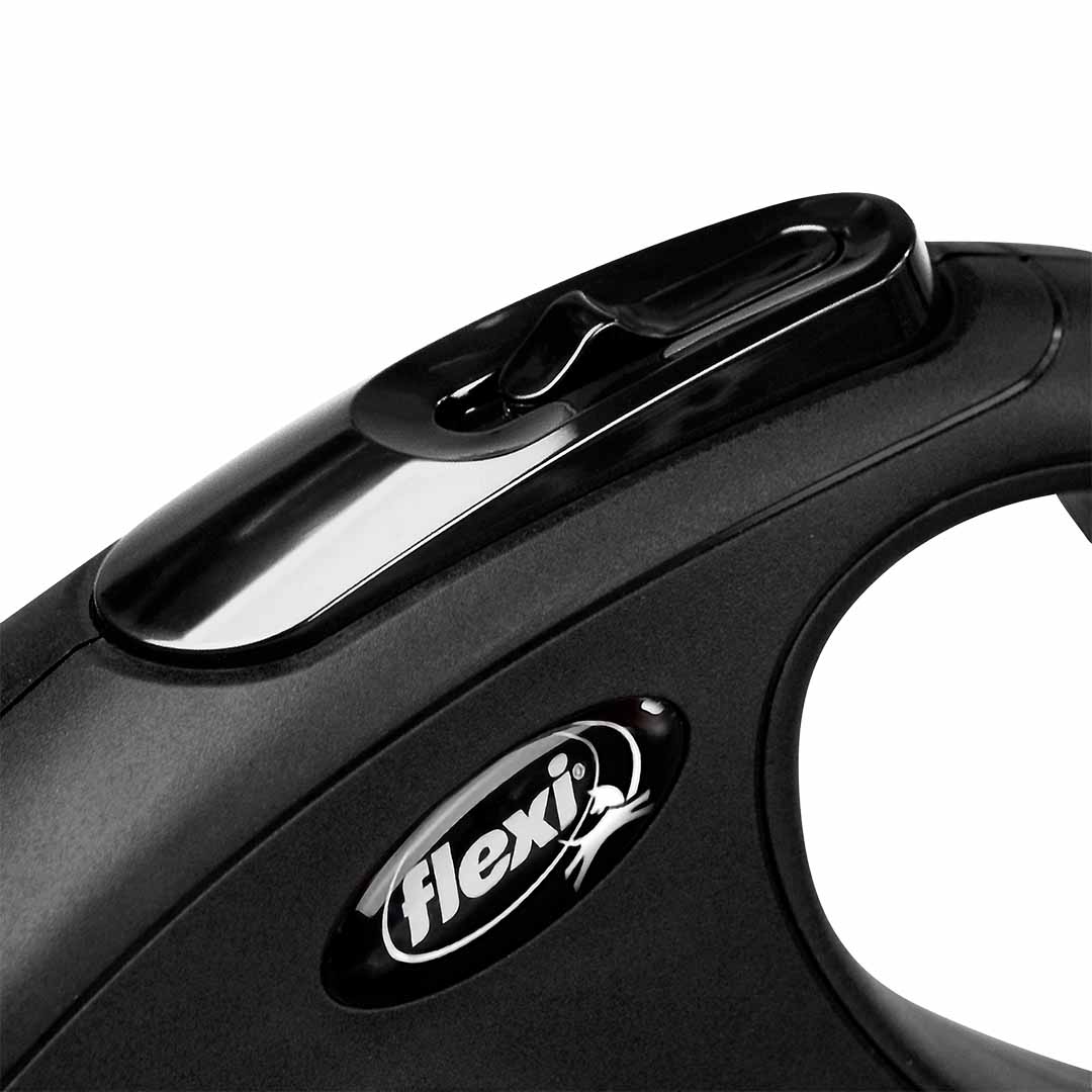 Flexi Classic Retractable Cord Small Dog Lead 5m - Black