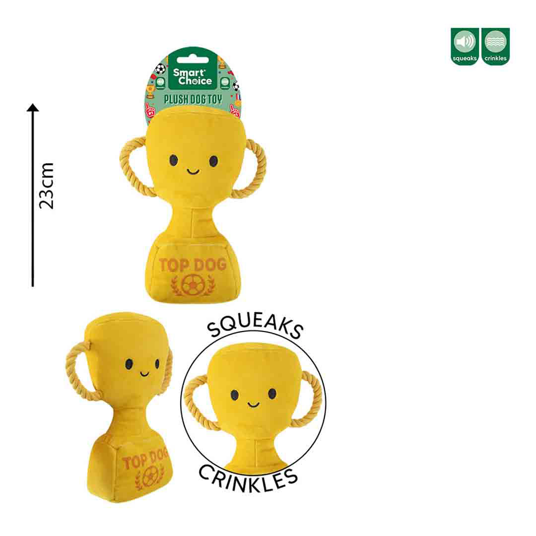 Smart Choice Rubber Ring & Rope Dog Toy with Squeaker