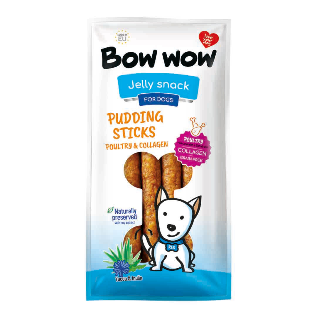 Bow Wow Poultry and Collagen Pudding Sticks, 100g