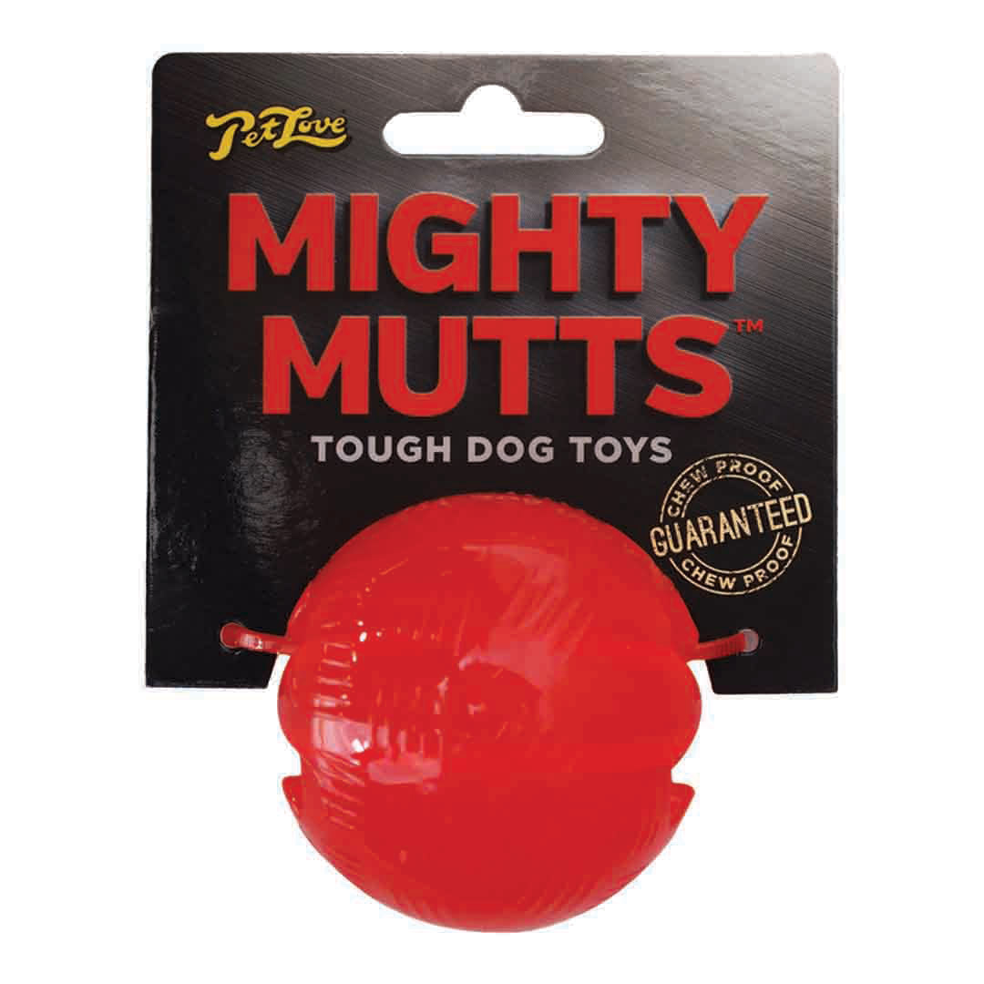 Mighty Muts Rubber Ball Dog Toy, Small