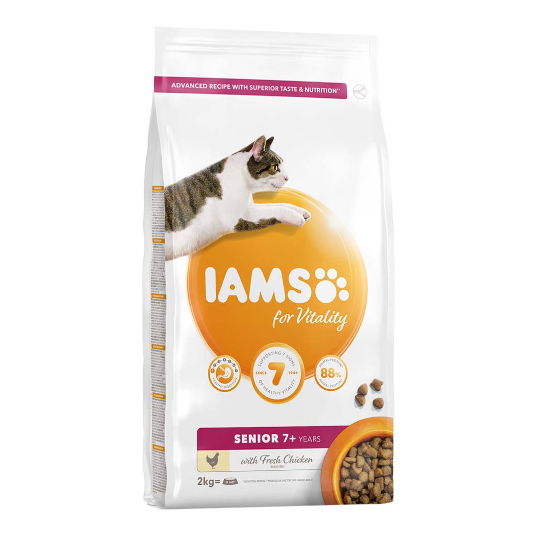 Iams Cat Food Senior Chicken 2kg
