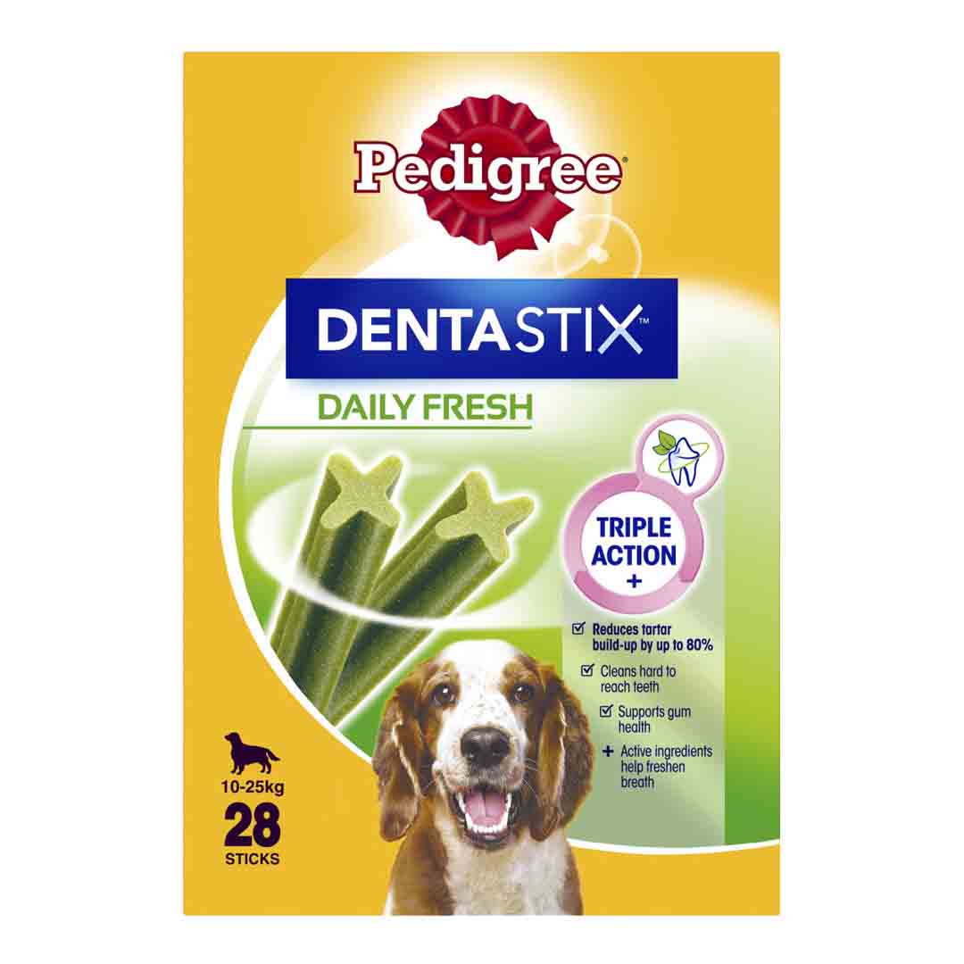 Pedigree Dentastix Fresh for Medium Dogs, Dental Treat, 28 pack