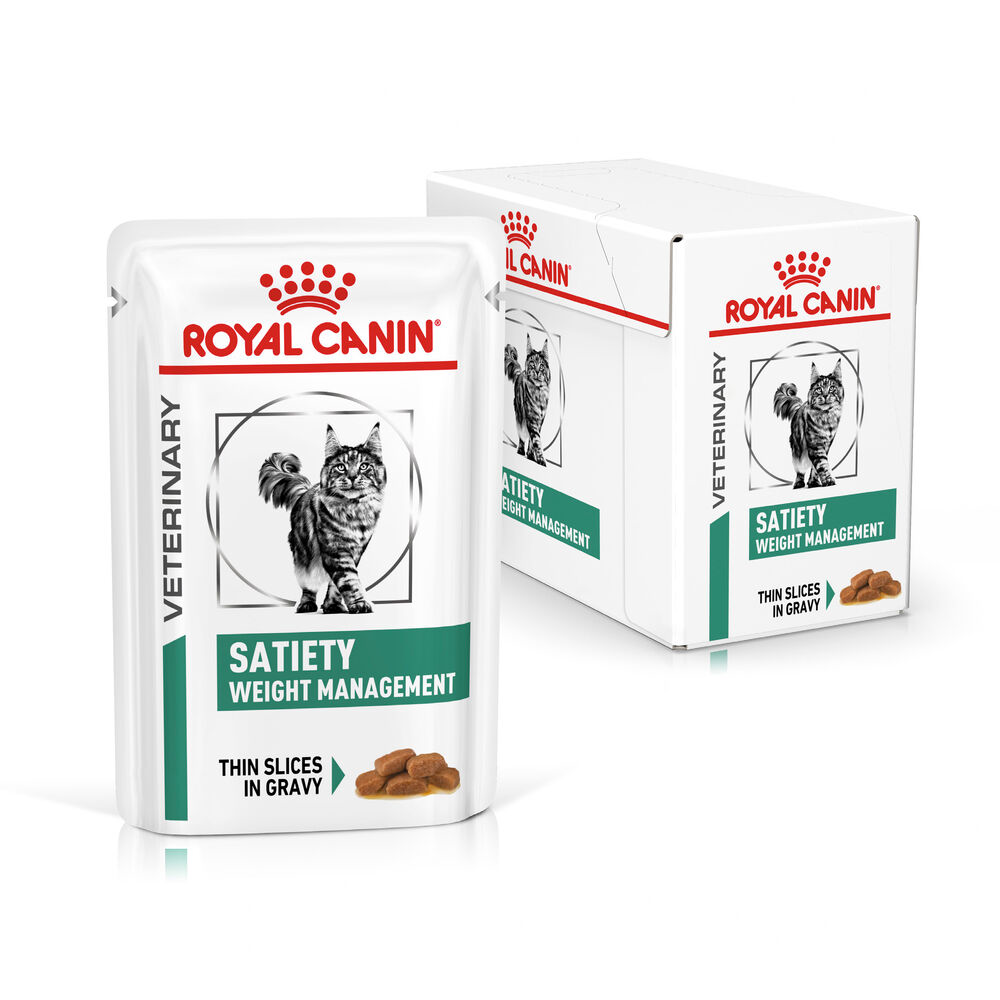 Royal Canin Satiety Weight Management Adult Wet Cat Food Thin Slices In Gravy 48x85g