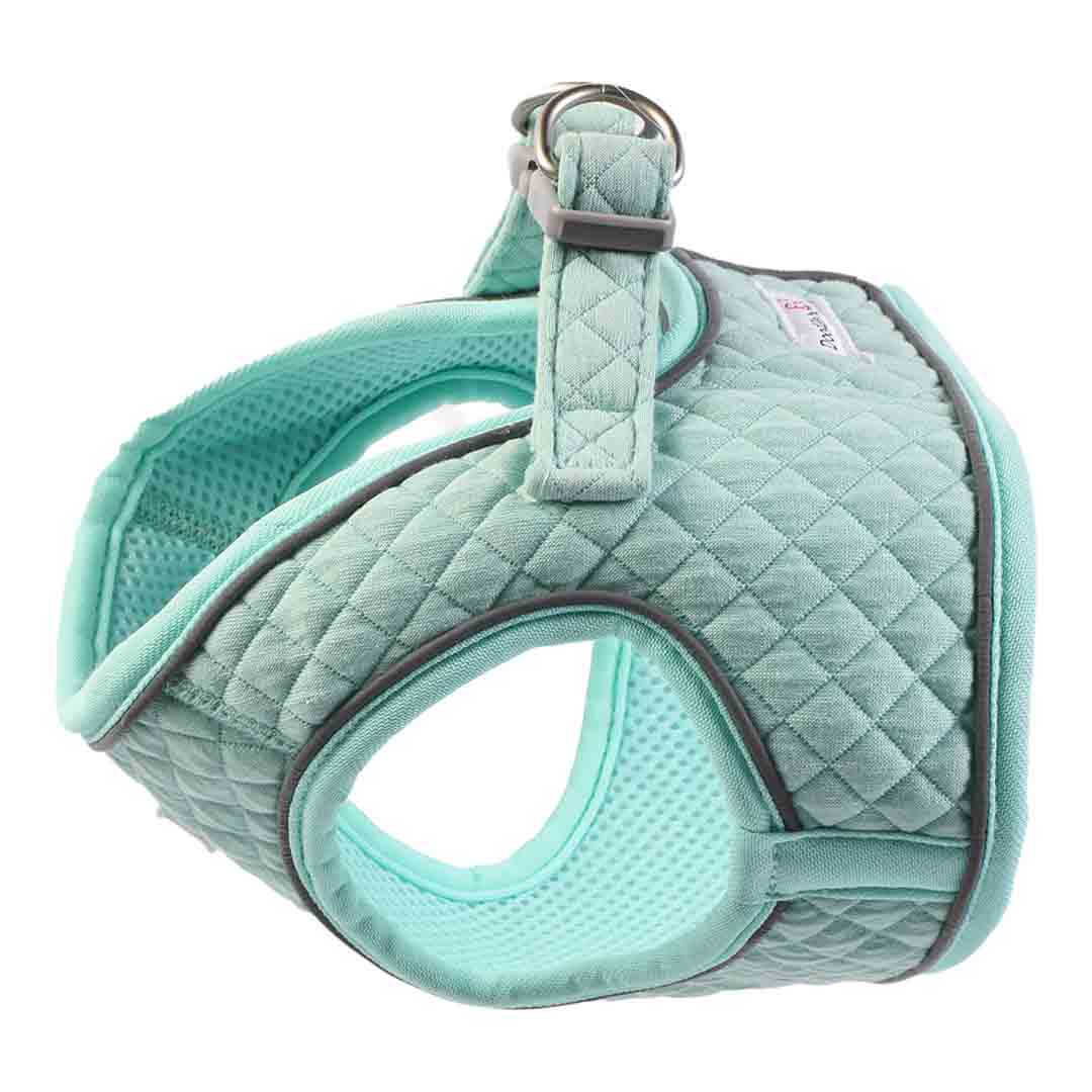 Doodlebone Snappy Mint Quilt Dog Harness 3