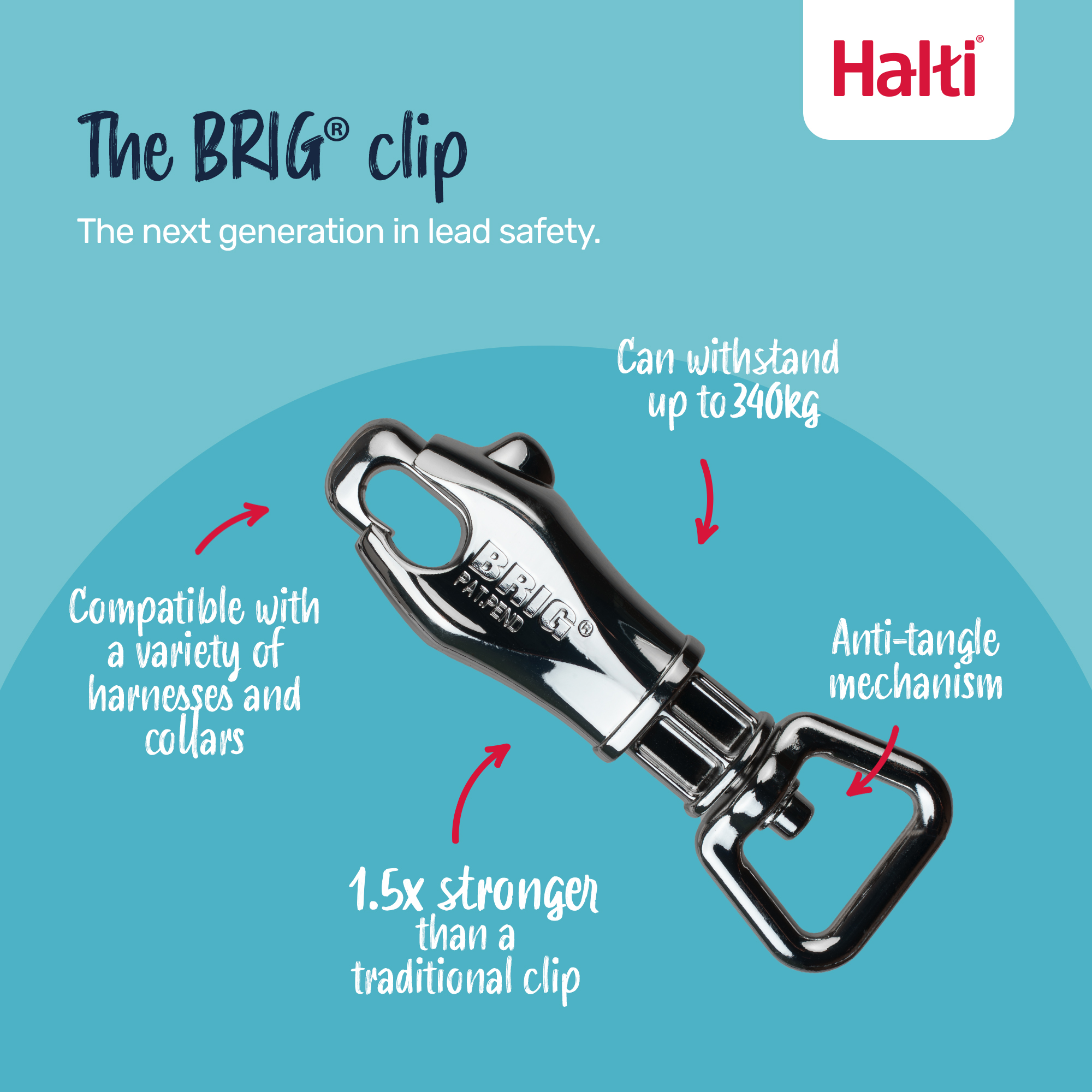Halti BRIG Safety Dog Lead Black Large