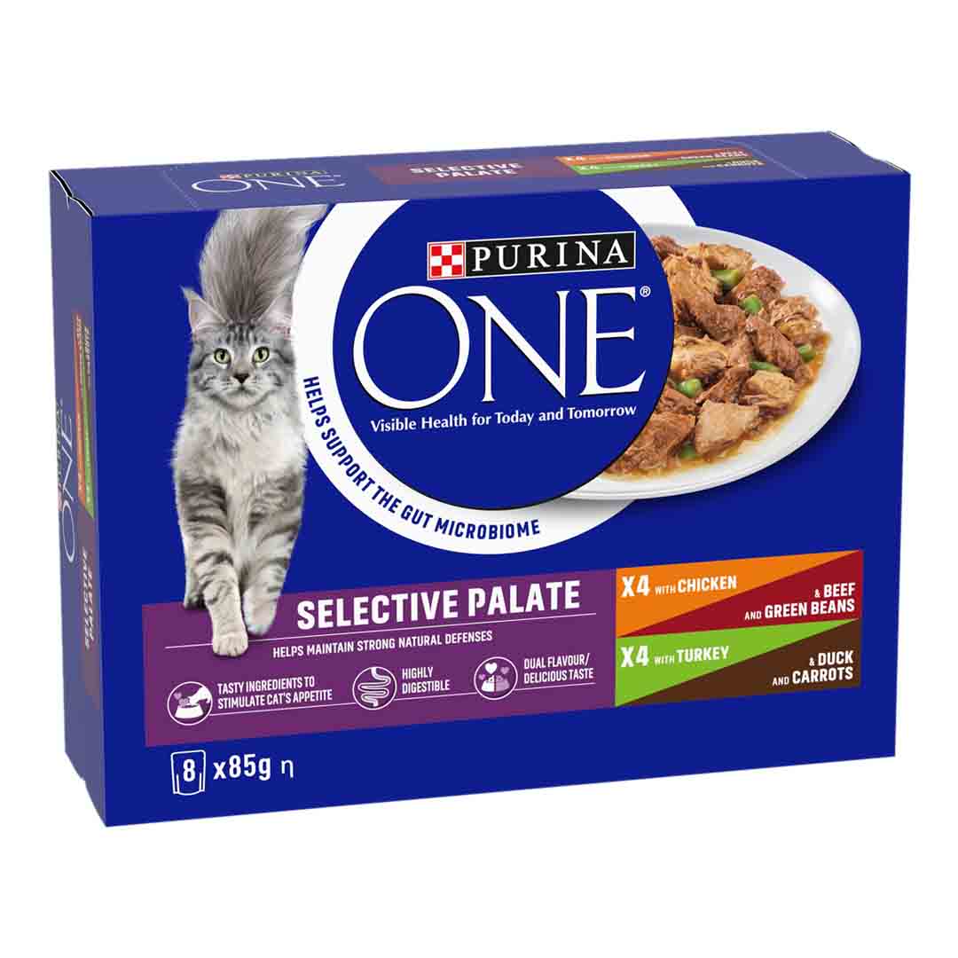 PURINA ONE Mini Fillets Selective Palate Wet Cat Food 8x85g
