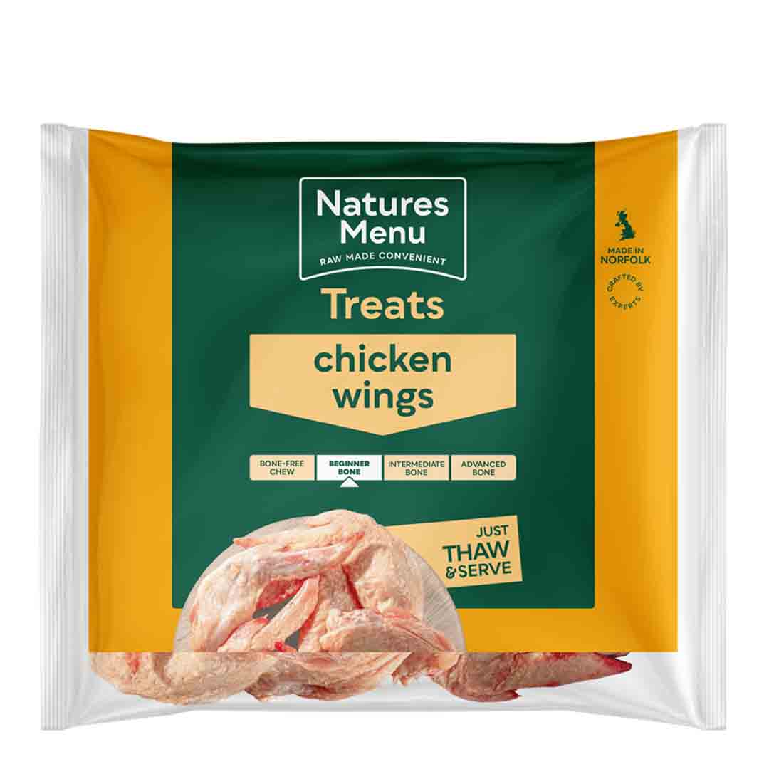 Natures Menu Frozen Chicken Wings, Raw Dog Treats, 1kg