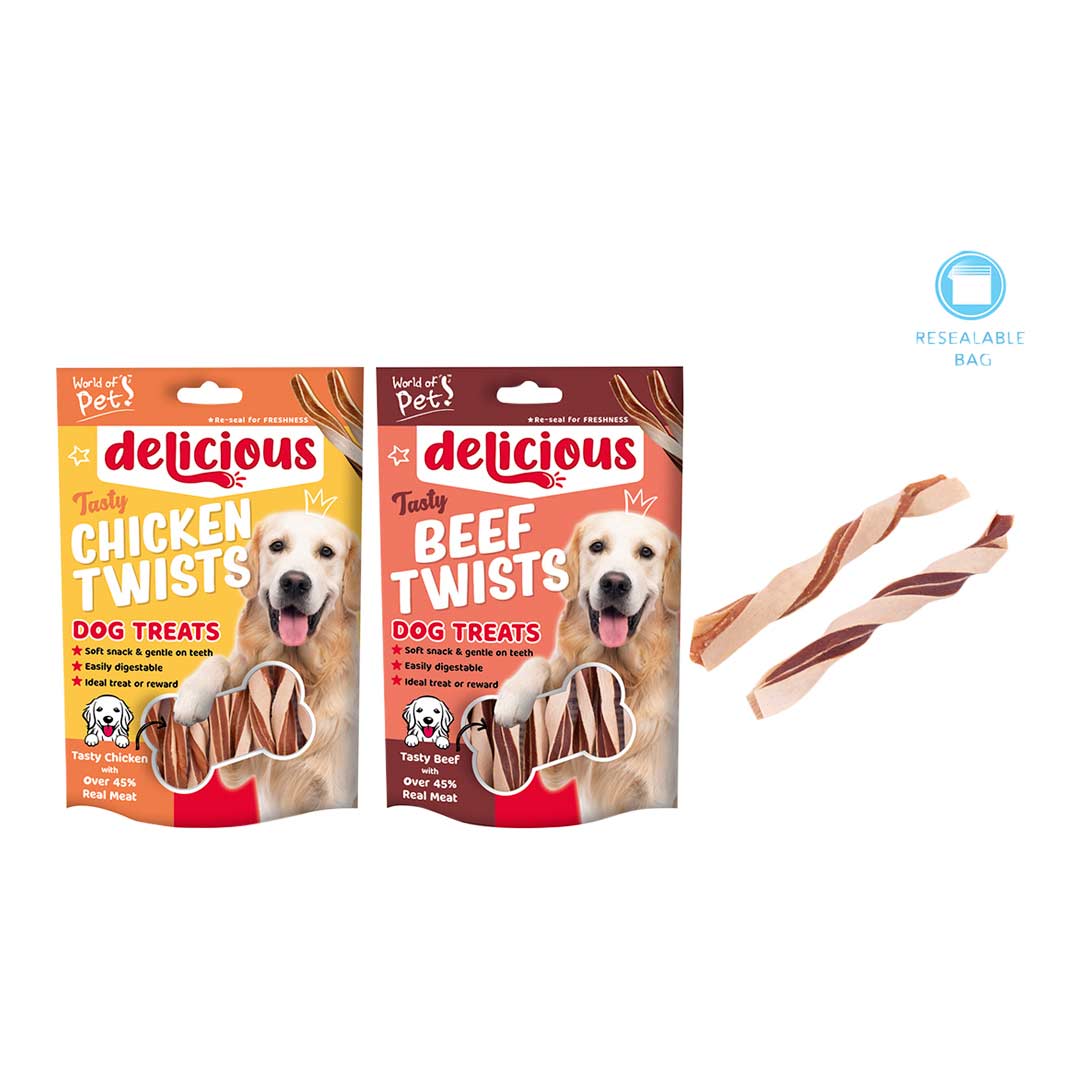 Delicious Meaty Twist Dog Treat 10 Pack