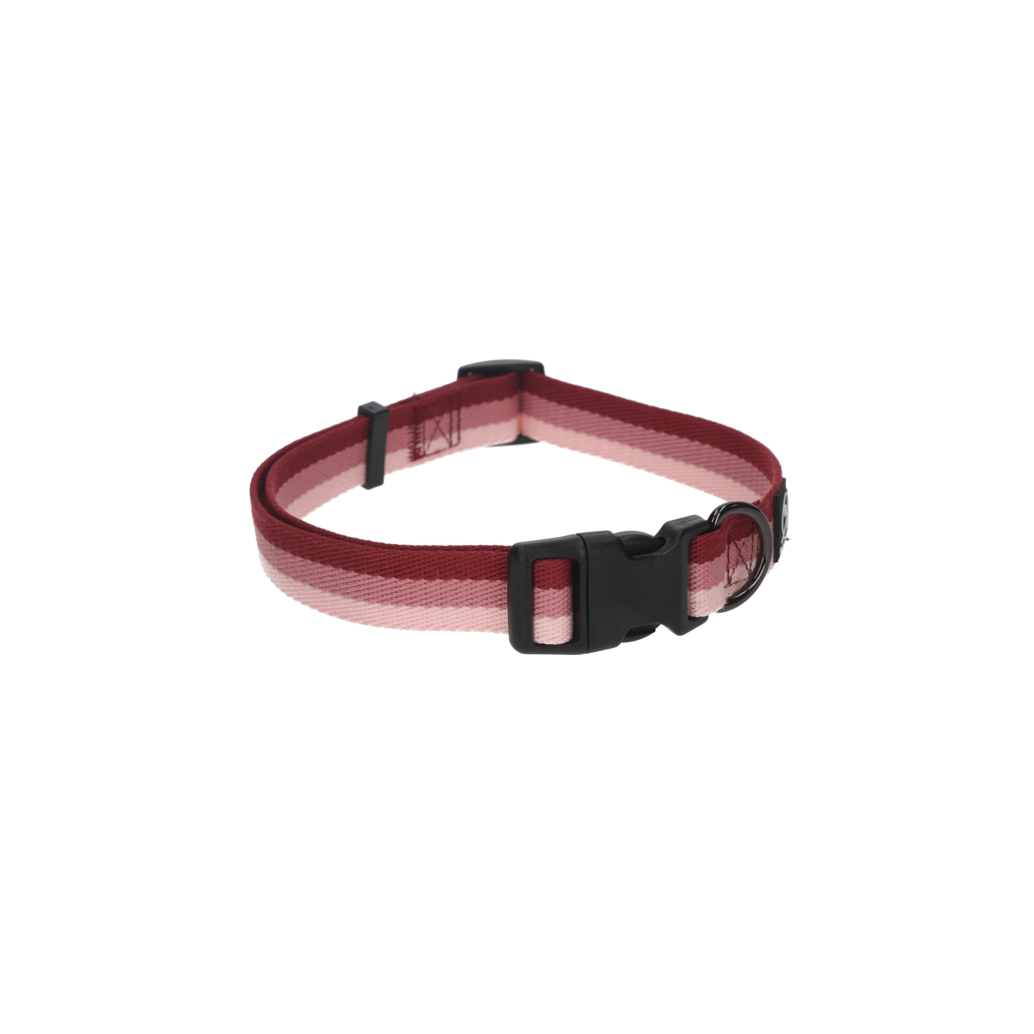 Rufus & Rosie Pink Striped Padded Dog Collar, Medium