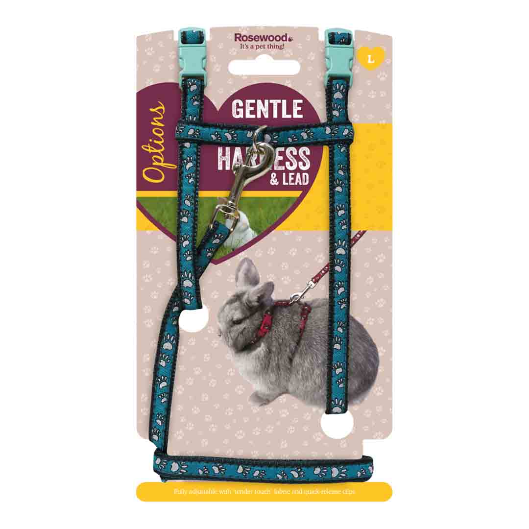 Rosewood Small Animal Harness Set, Paw Print 