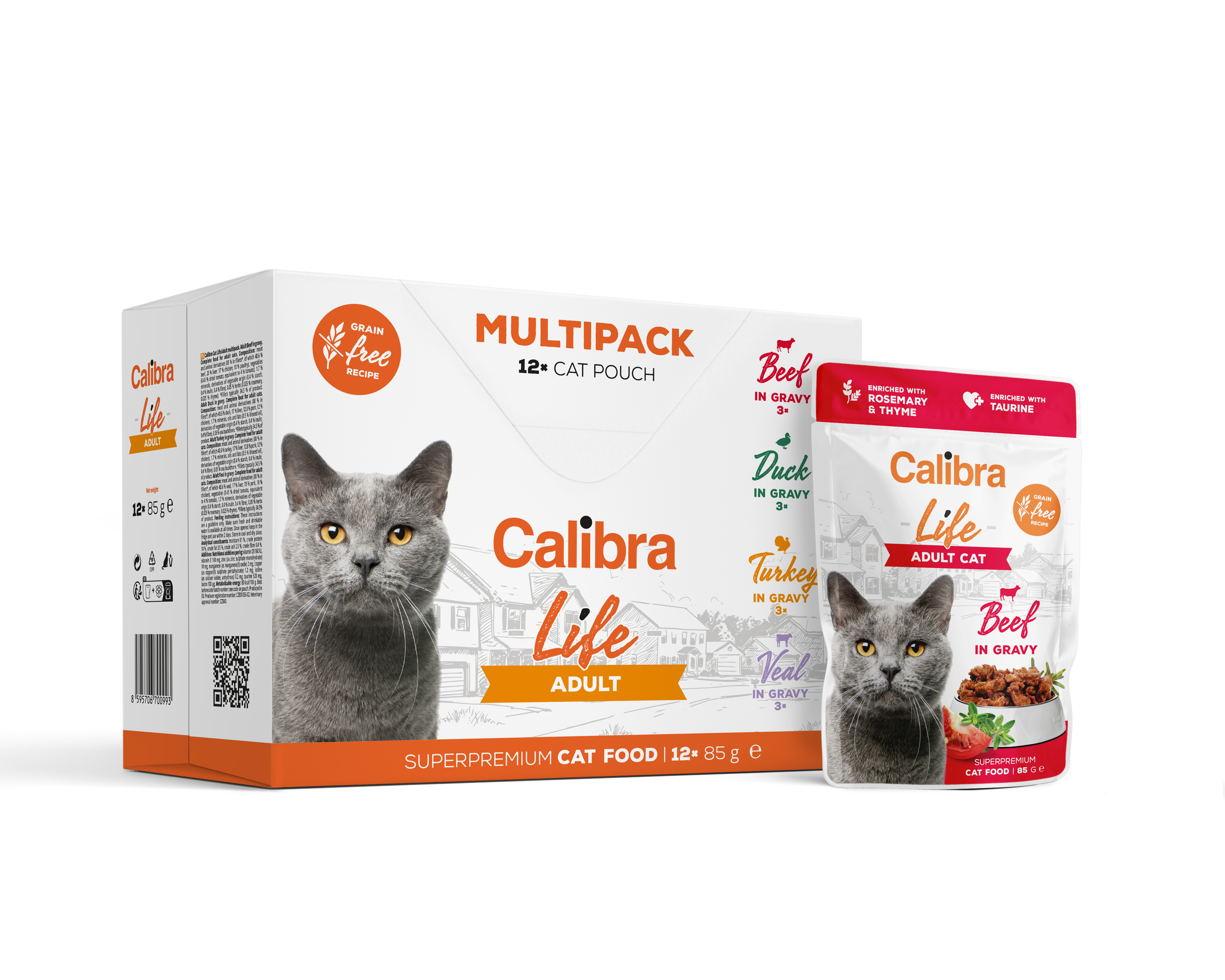 Calibra Cat Life Pouch Adult Cat Food 12x85g