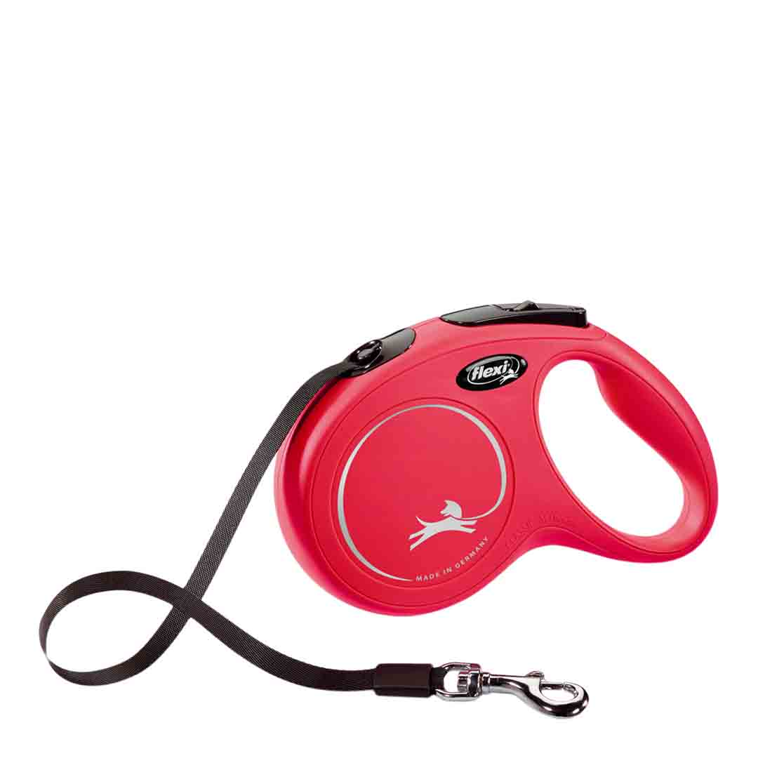 Flexi Classic Retractable Tape Medium Dog Lead 5m - Red