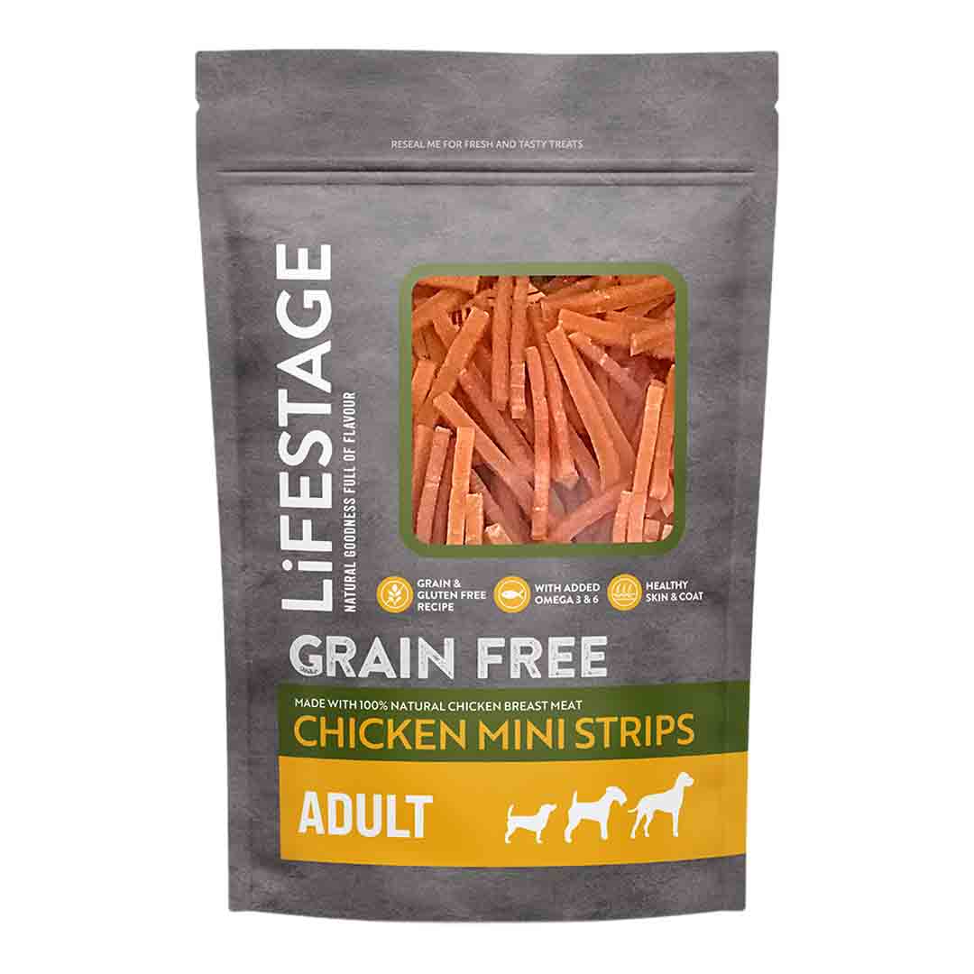 Lifestage Chicken Mini Strips Dog Treat 80g