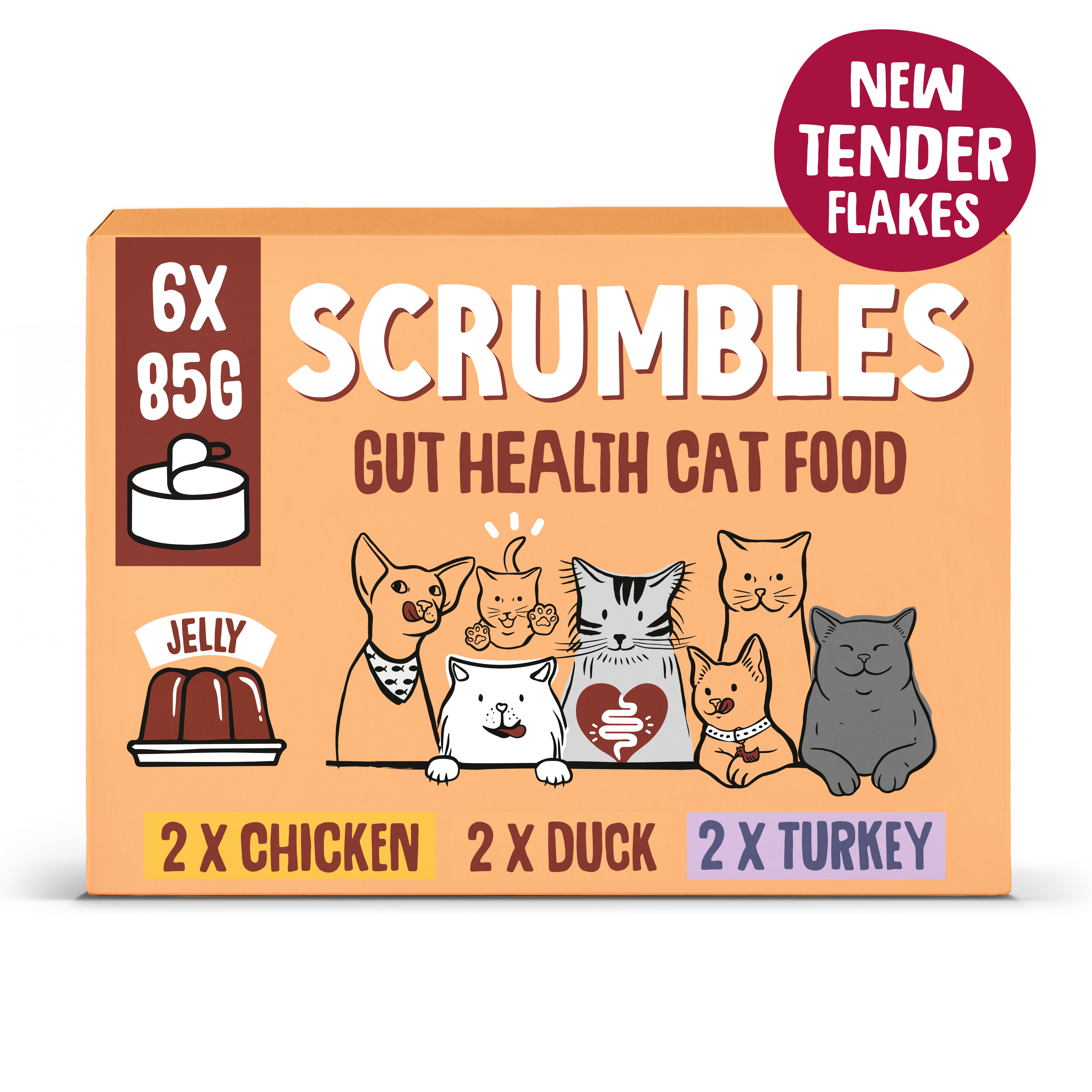 Scrumbles Grain Free Wet Cat Food in Jelly Meat Selection 6x80g
