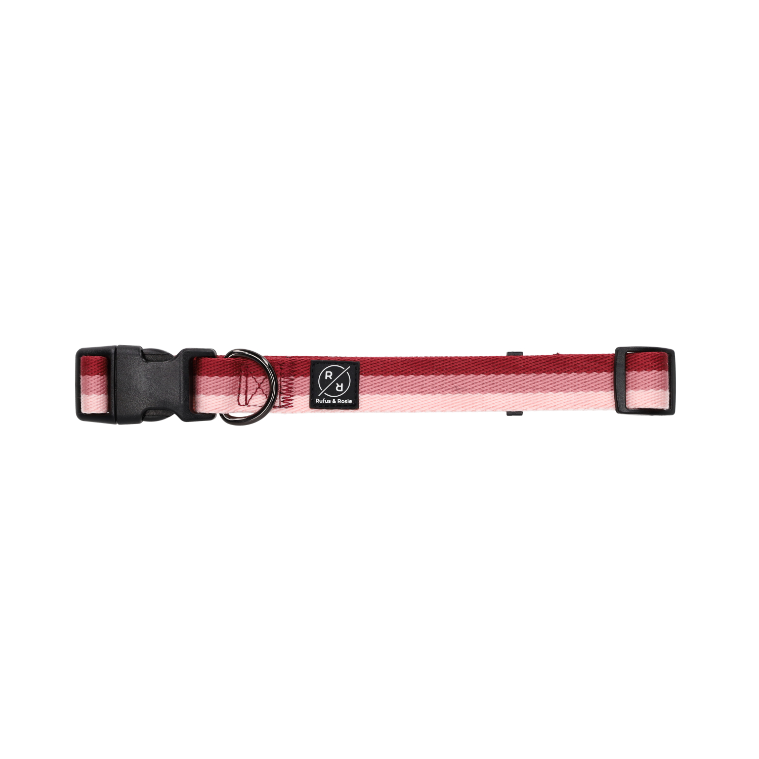 Rufus & Rosie Pink Stiped Padded Dog Collar, Large