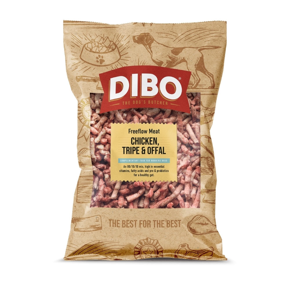 DIBO Free Flow Chicken, Tripe & Offal Raw Dog Food 1kg