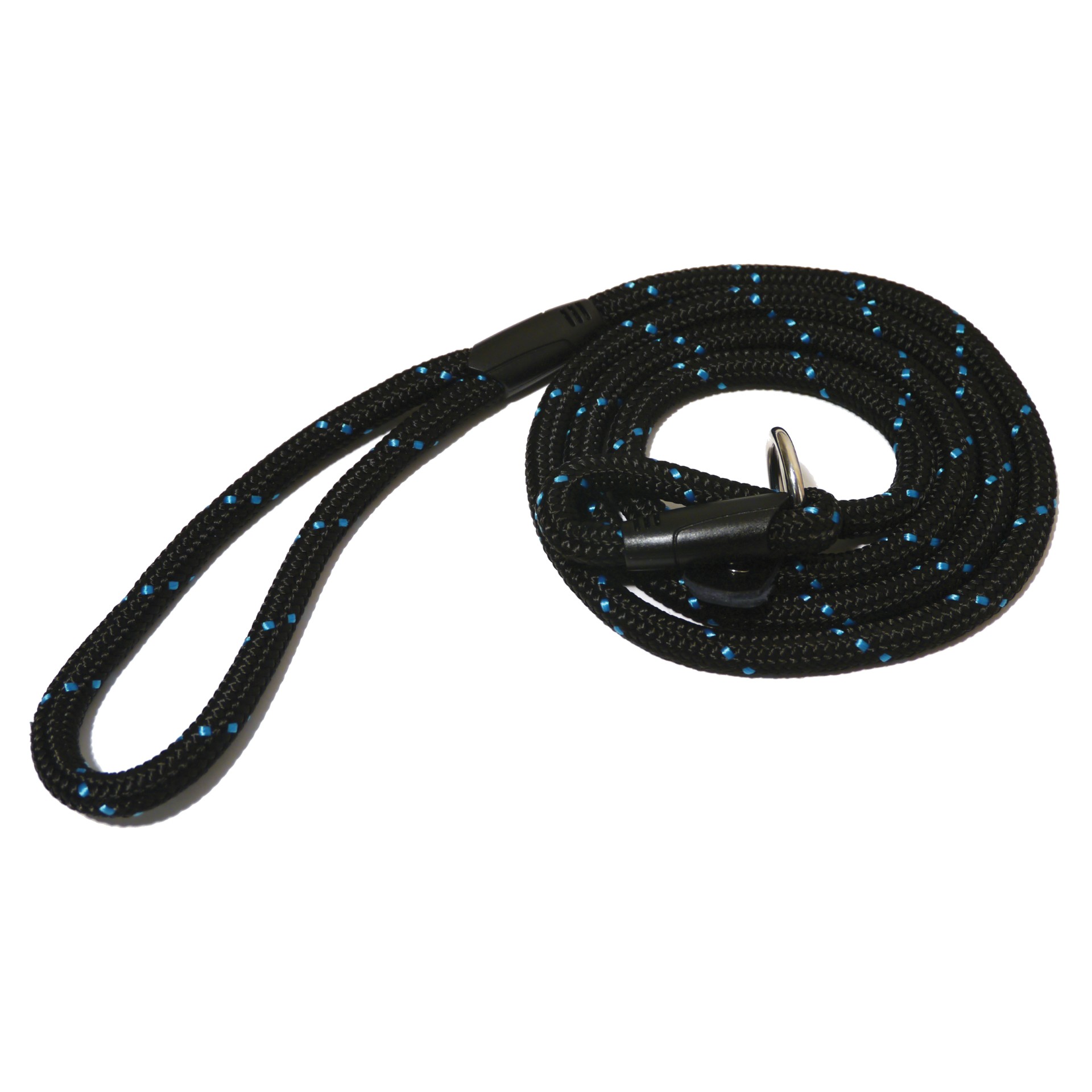 Rosewood Rope Twist Slip Dog Lead Black & Blue 64"