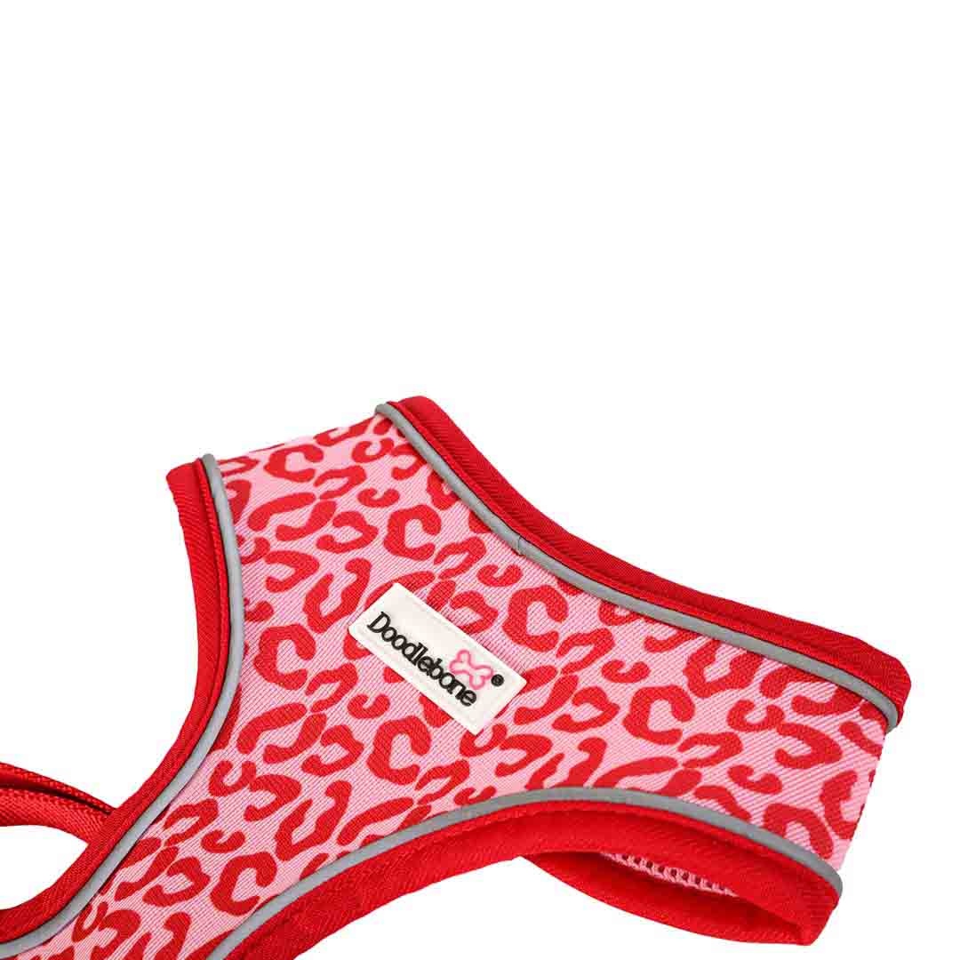 Doodlebone Airmesh Ruby Leopard Dog Harness 1