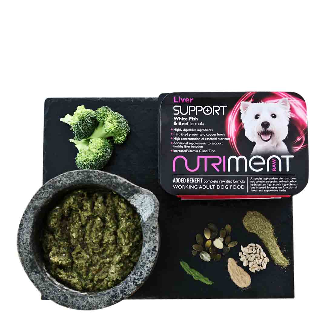 Nutriment Liver Support Raw Dog Food, White Fish & Beef Formula, 500g