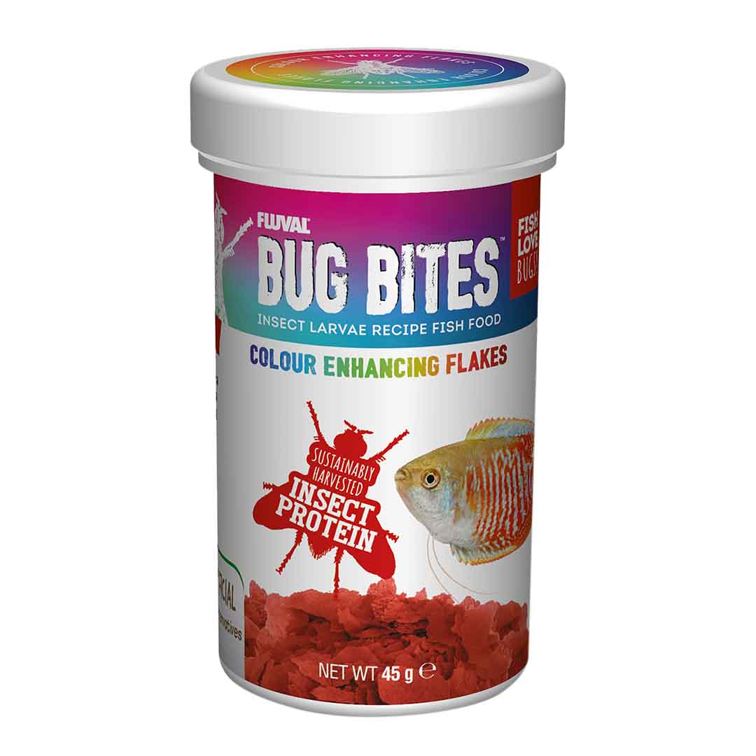 Fluval Bug Bites Colour Enhancing Fish Flakes, 45g