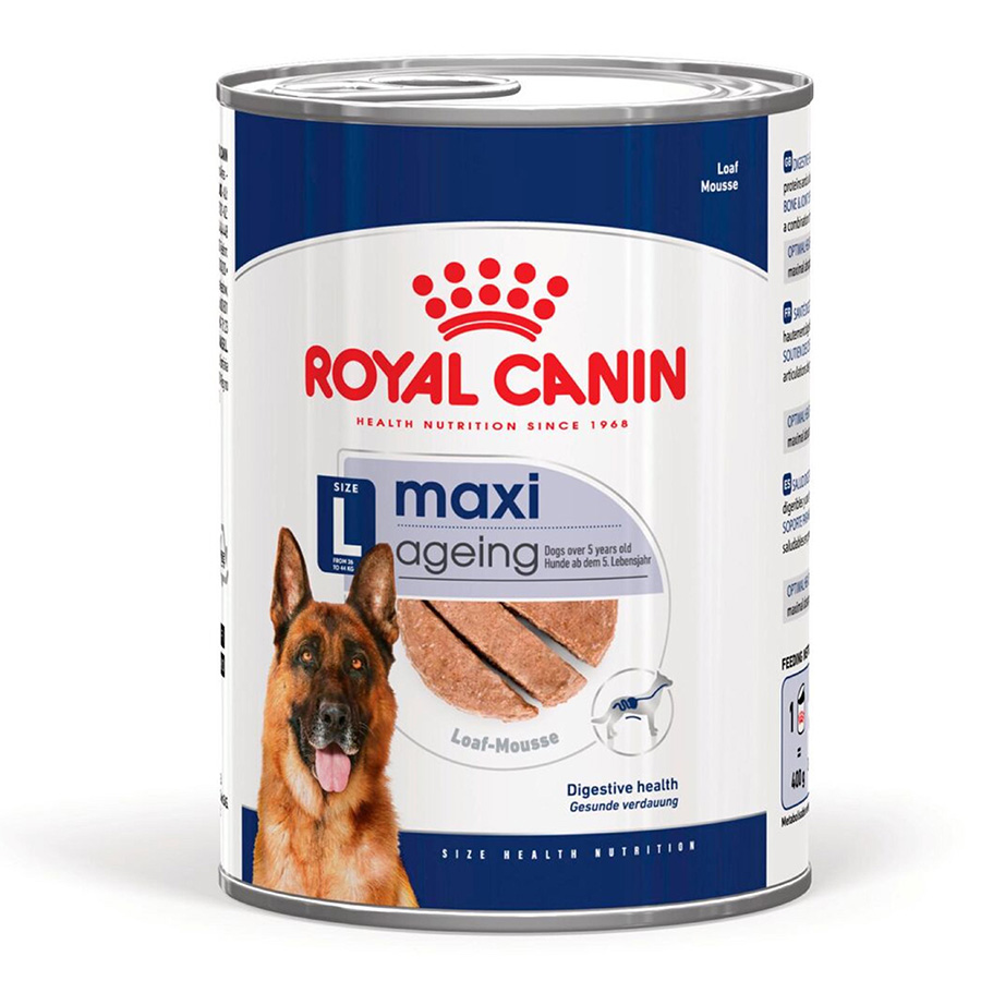 Royal Canin Maxi Ageing 5+ Senior Wet Large Dog Food Cans In Loaf 410g