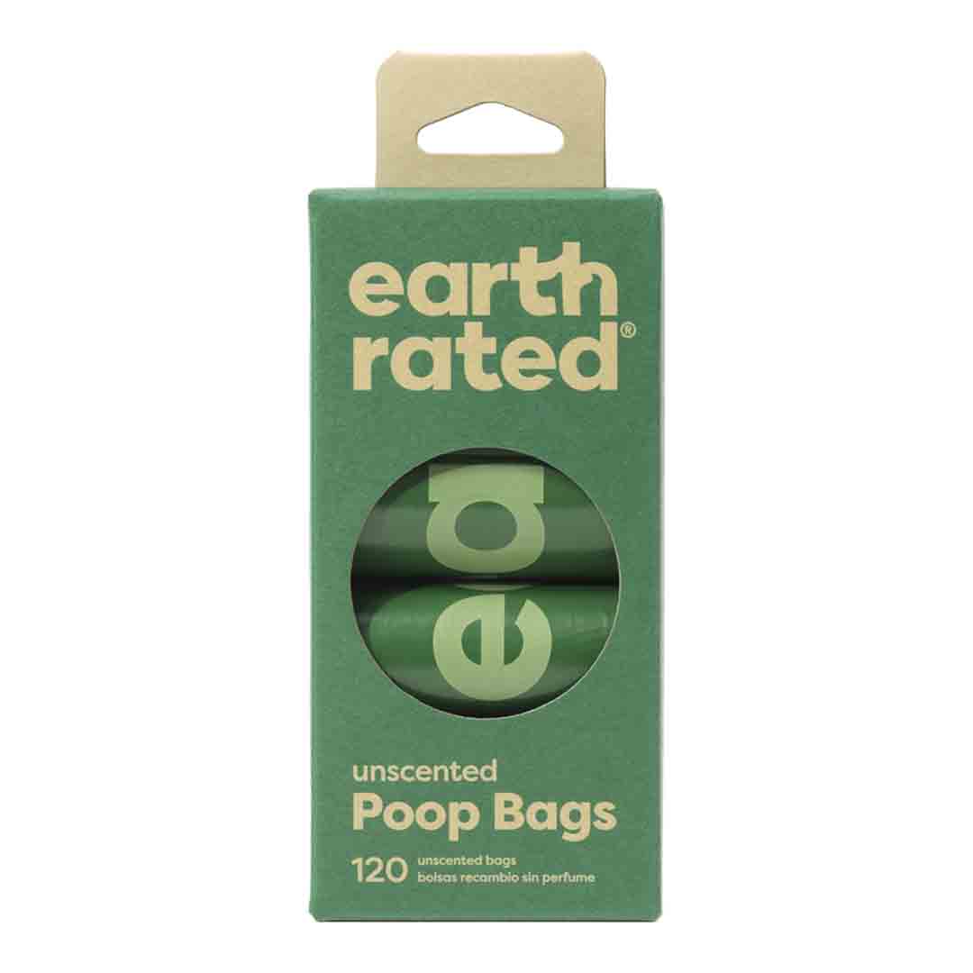 Earth Rated Dog Poop Bags Refill Rolls Unscented Bags, 120 Bags