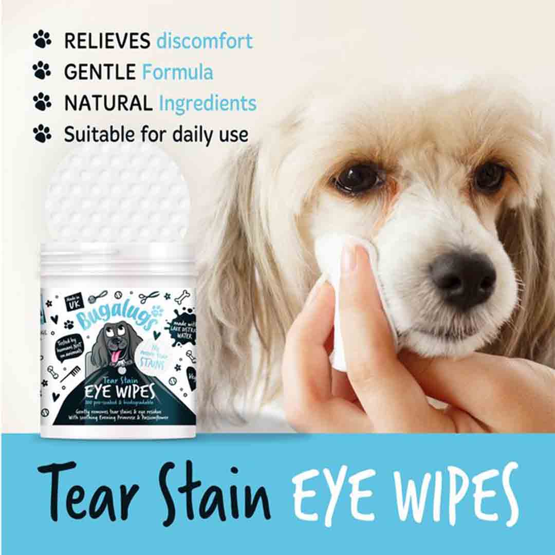 Bugalugs Dog Eye Biodegradable Wipes 100 Pack