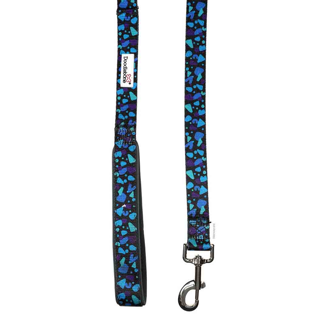 Doodlebone Bold Padded Dog Lead Electric Party 25mm