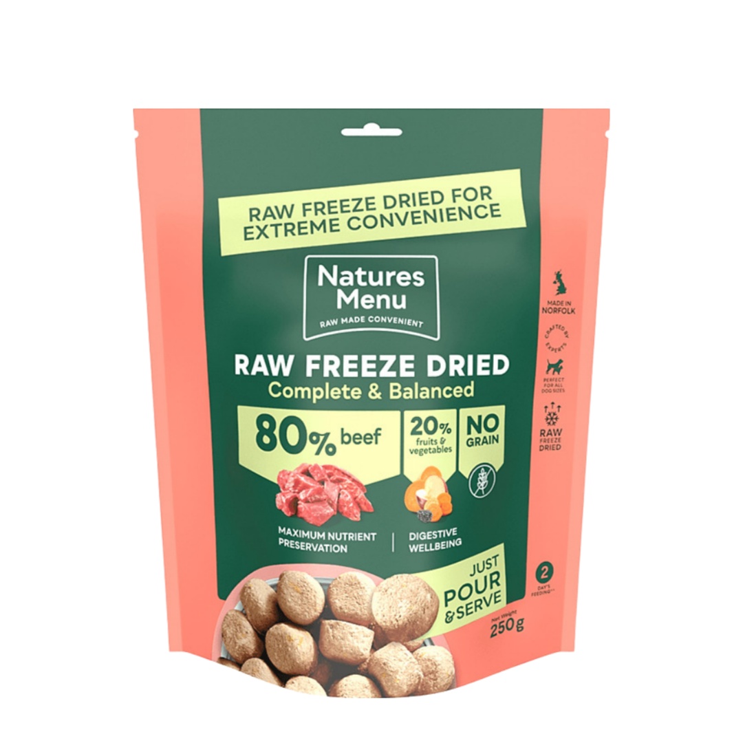 Natures Menu Freeze Dried Beef Raw Dog Food 250g