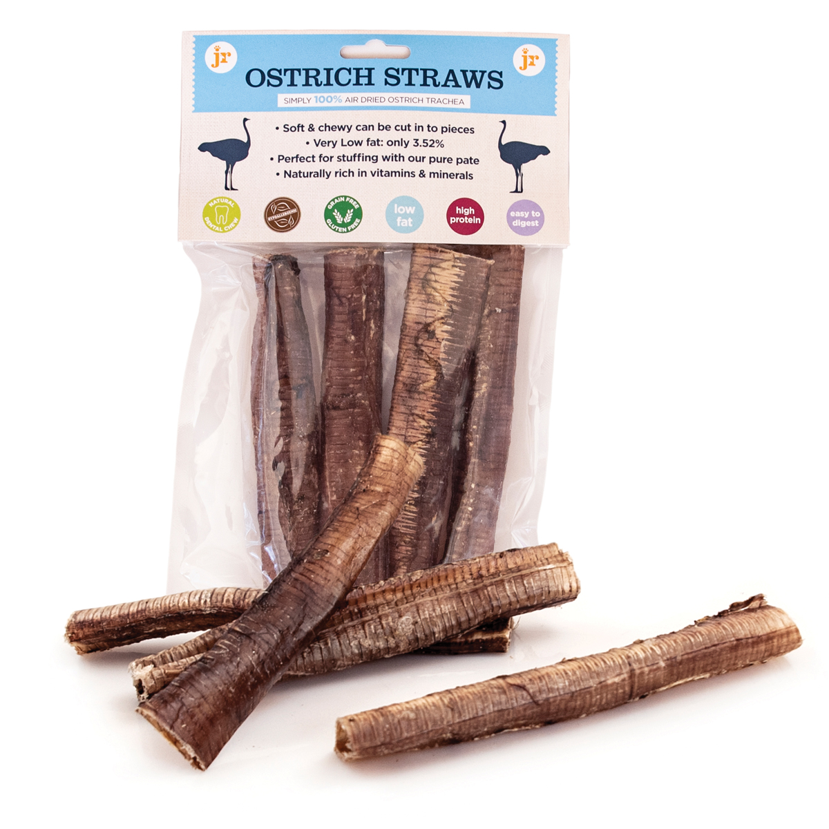 Jr Pet Products Ostrich Straws 4 pack