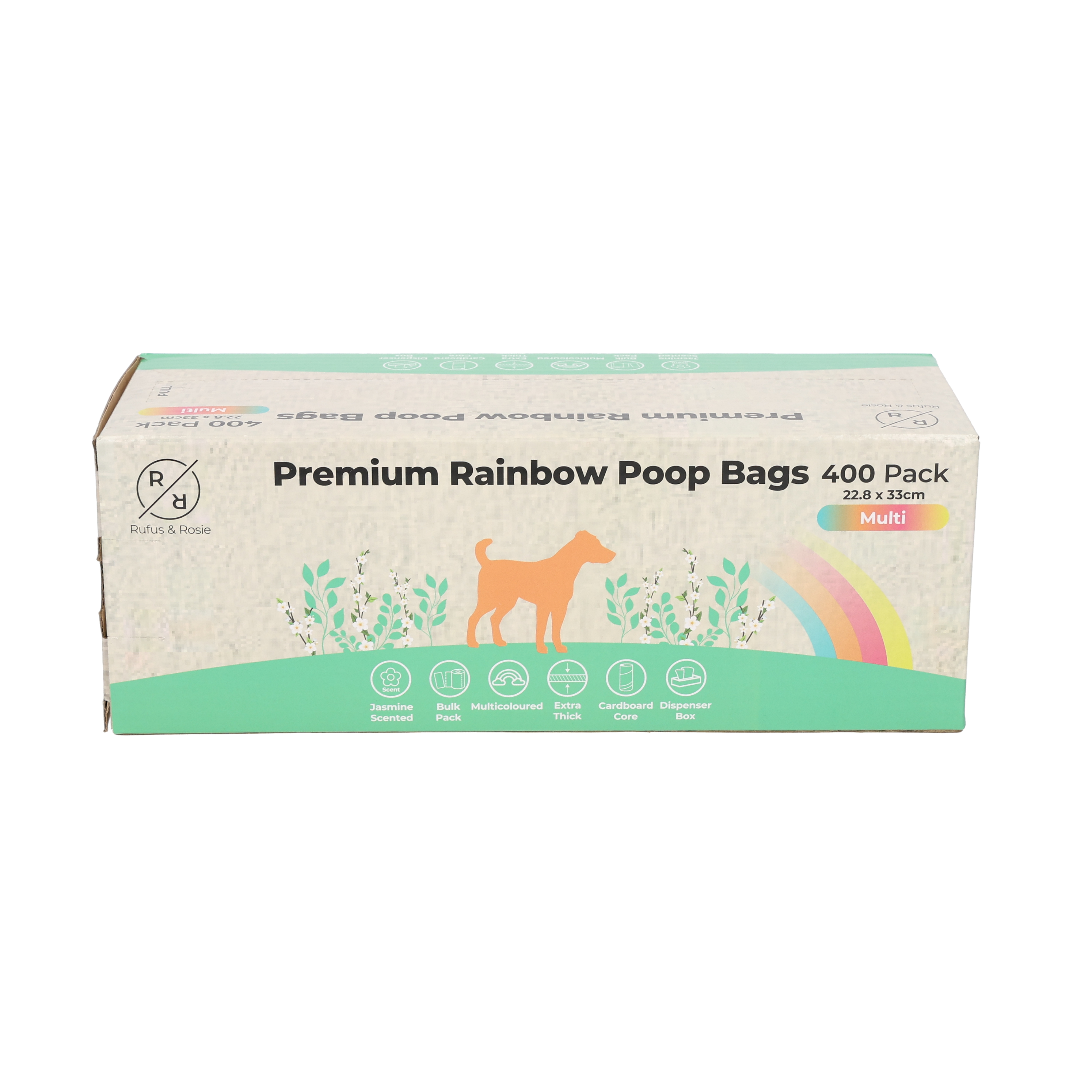 Rufus & Rosie Rainbow Poop Bags, 400 Pack