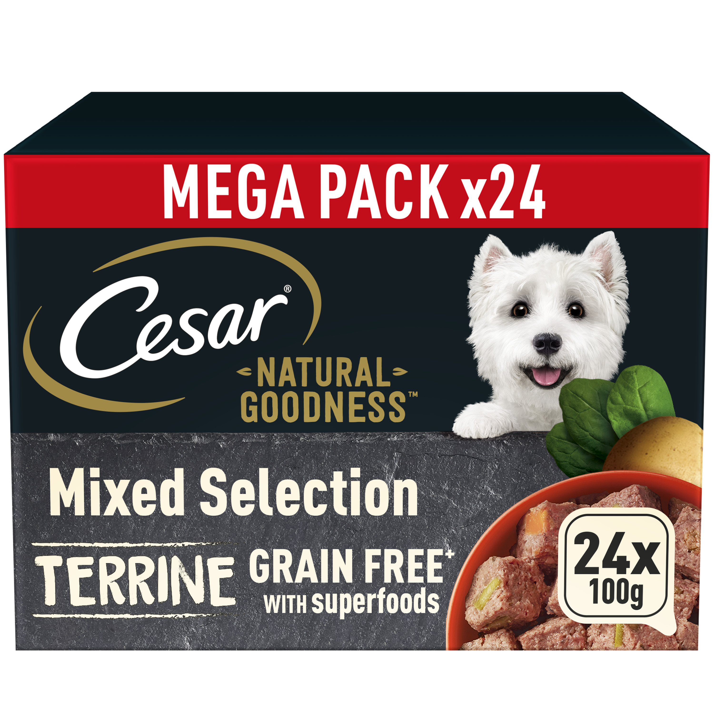 Cesar Natural Goodness Grain Free Adult Dog Food Terrine 24x150g Trays