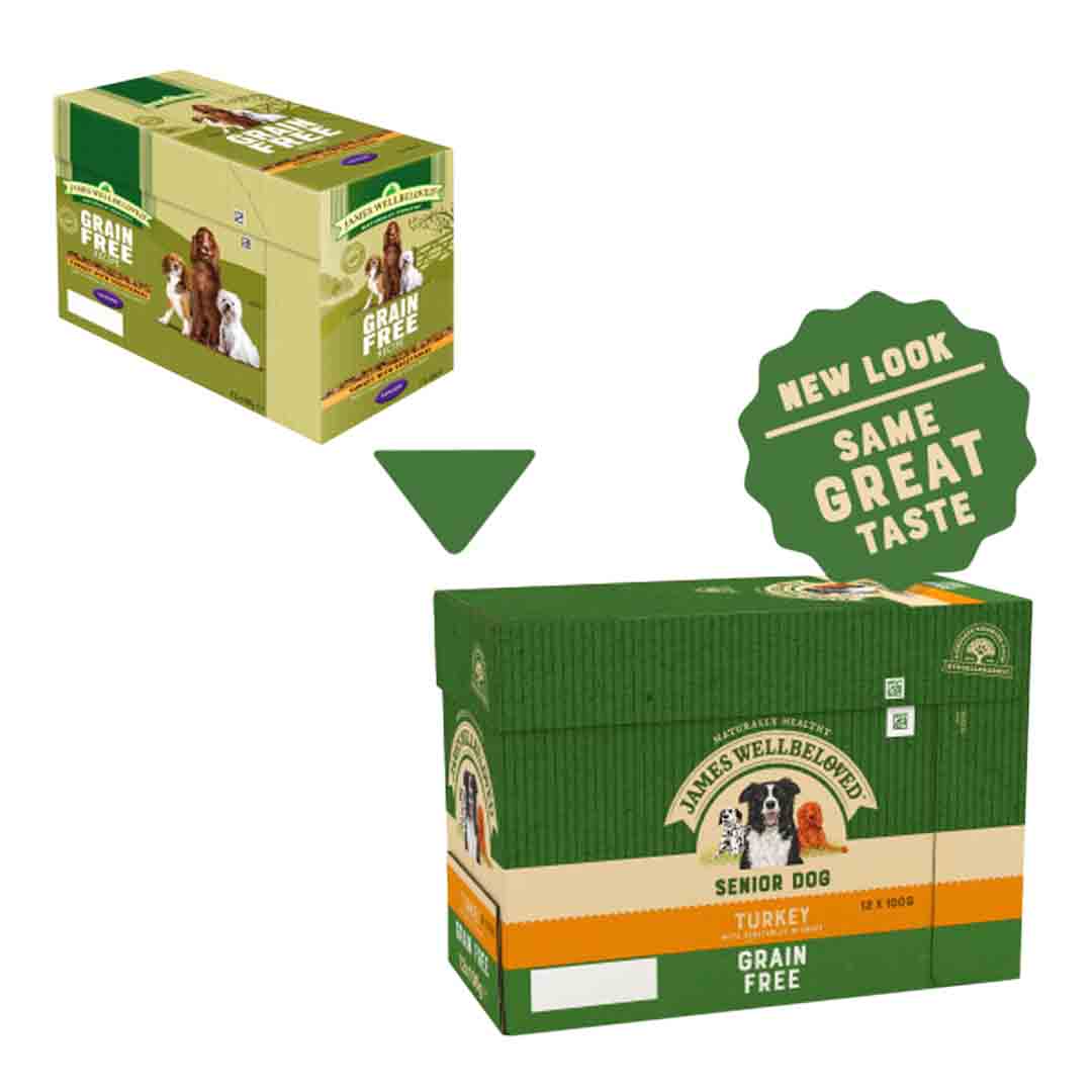 James Wellbeloved Turkey Senior Dog Food Grain Free, 100g Pouch