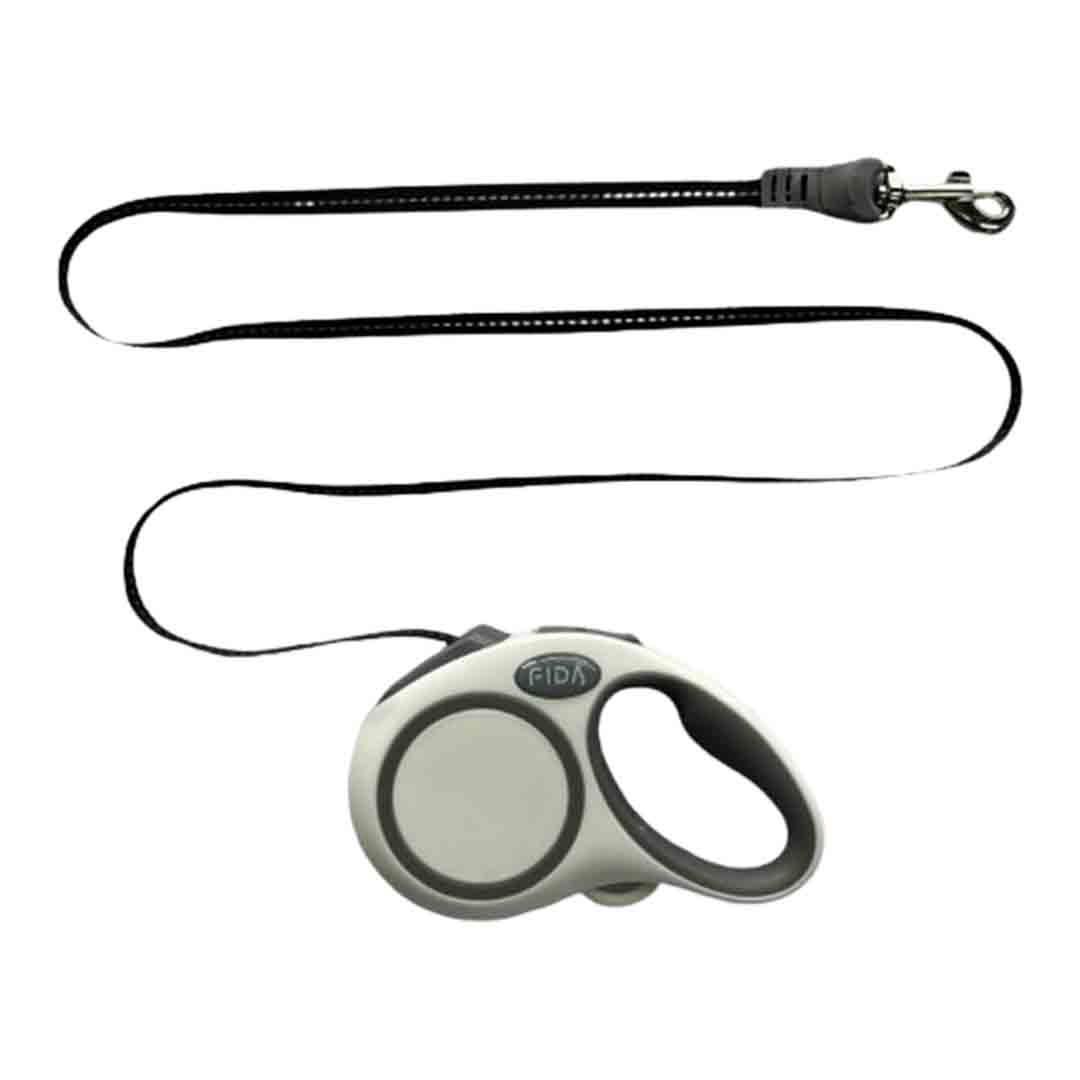 Fida Retractbale Dog Lead White XS