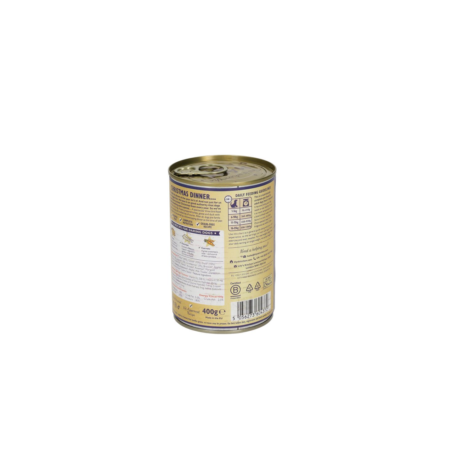 Lily's Kitchen Christmas Complete Adult Dog Food Three Bird Feast 400g