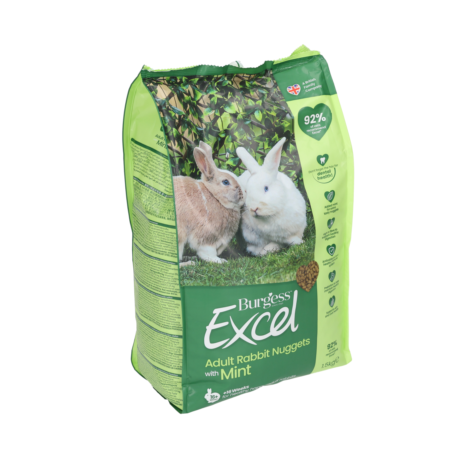 Excel Rabbit Adult Nuggets with Mint, 1.5kg