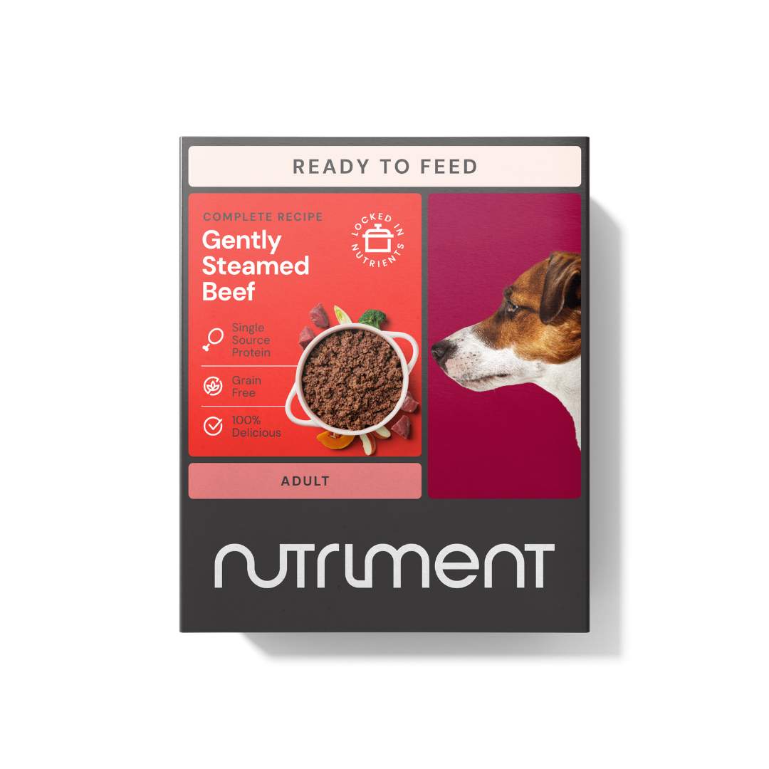 Nutriment Gently Steamed Beef Raw Dog Food 395g