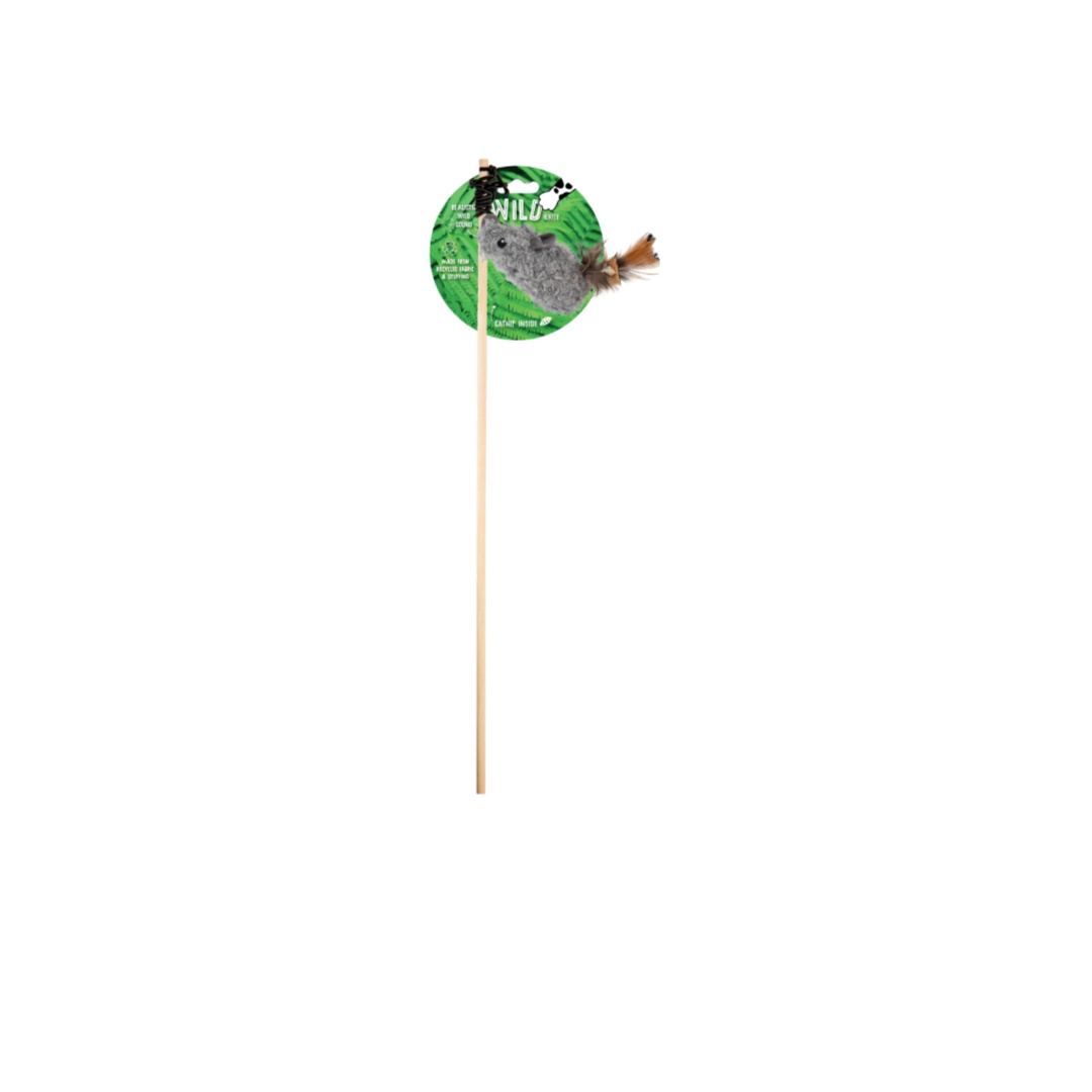 James & Steel Wild Hunter Feather Mouse Wand Cat Toy