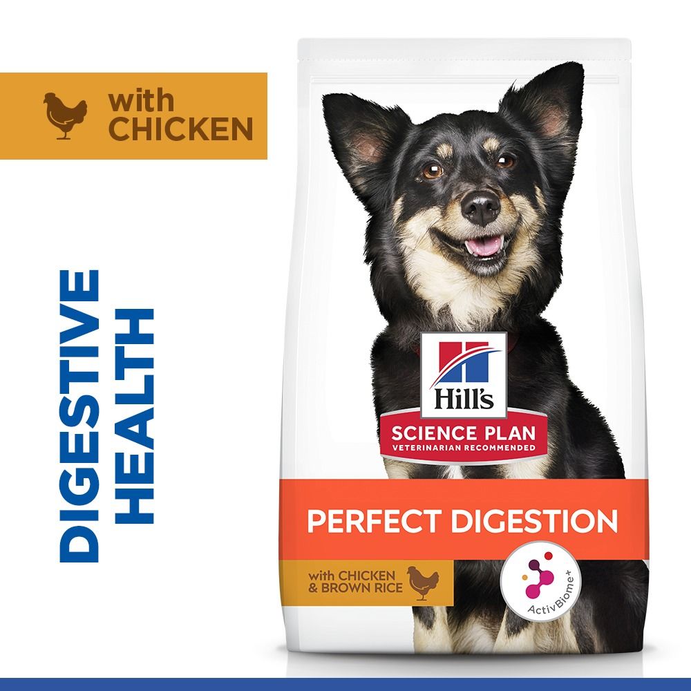 Hill's Science Plan Perfect Digestion Small & Mini Adult 1+ Dry Dog Food with Chicken & Brown Rice 1.5kg