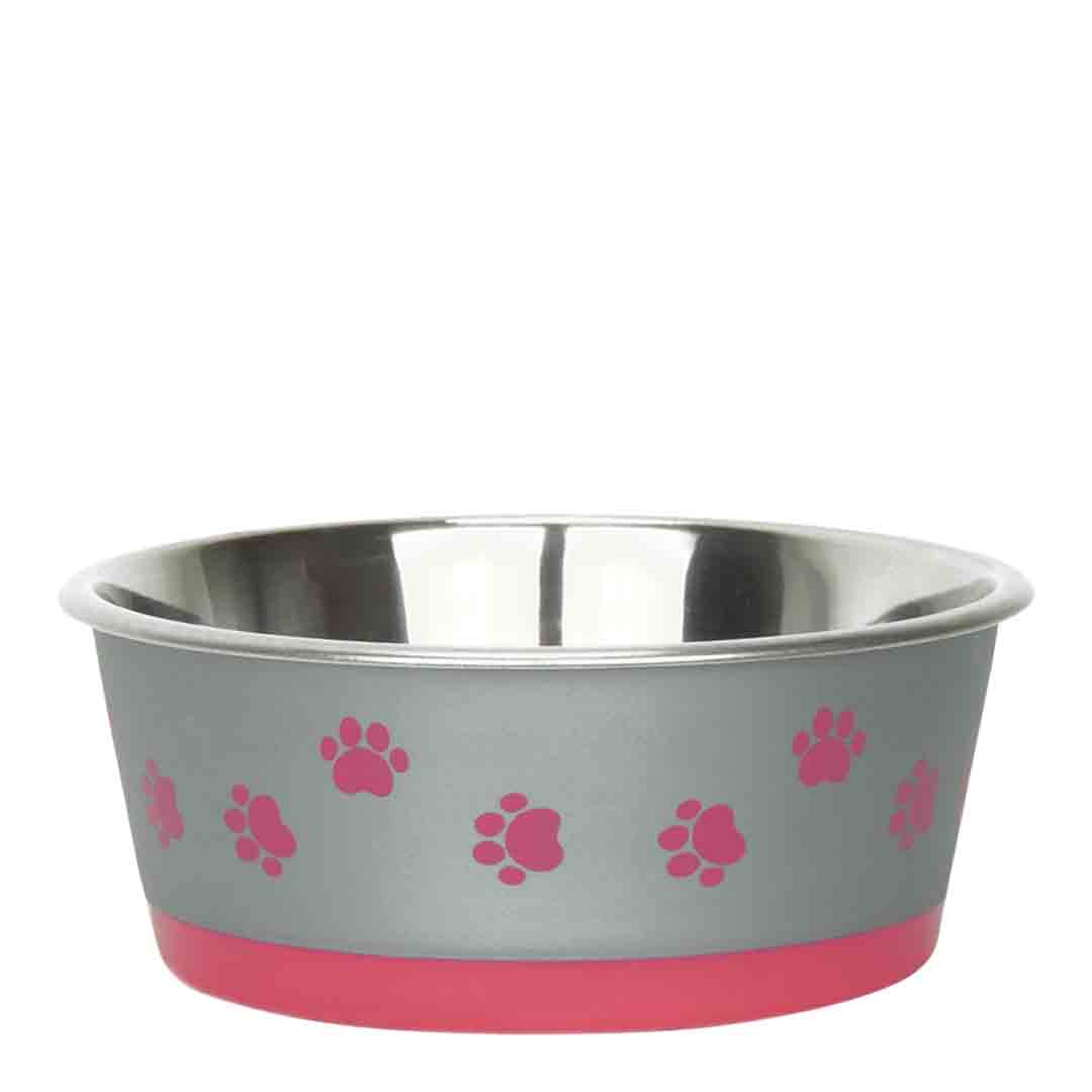 Classic Hybrid Stainless Steel Dish Pink Dog Bowl 700ml