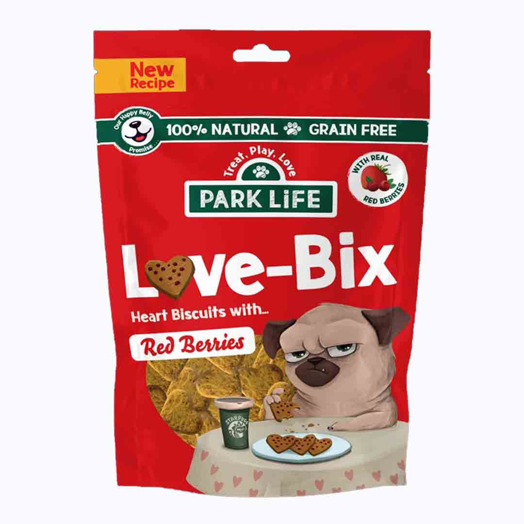 Park Life Dog Treats, Love Bix, Berries Pouch 100g