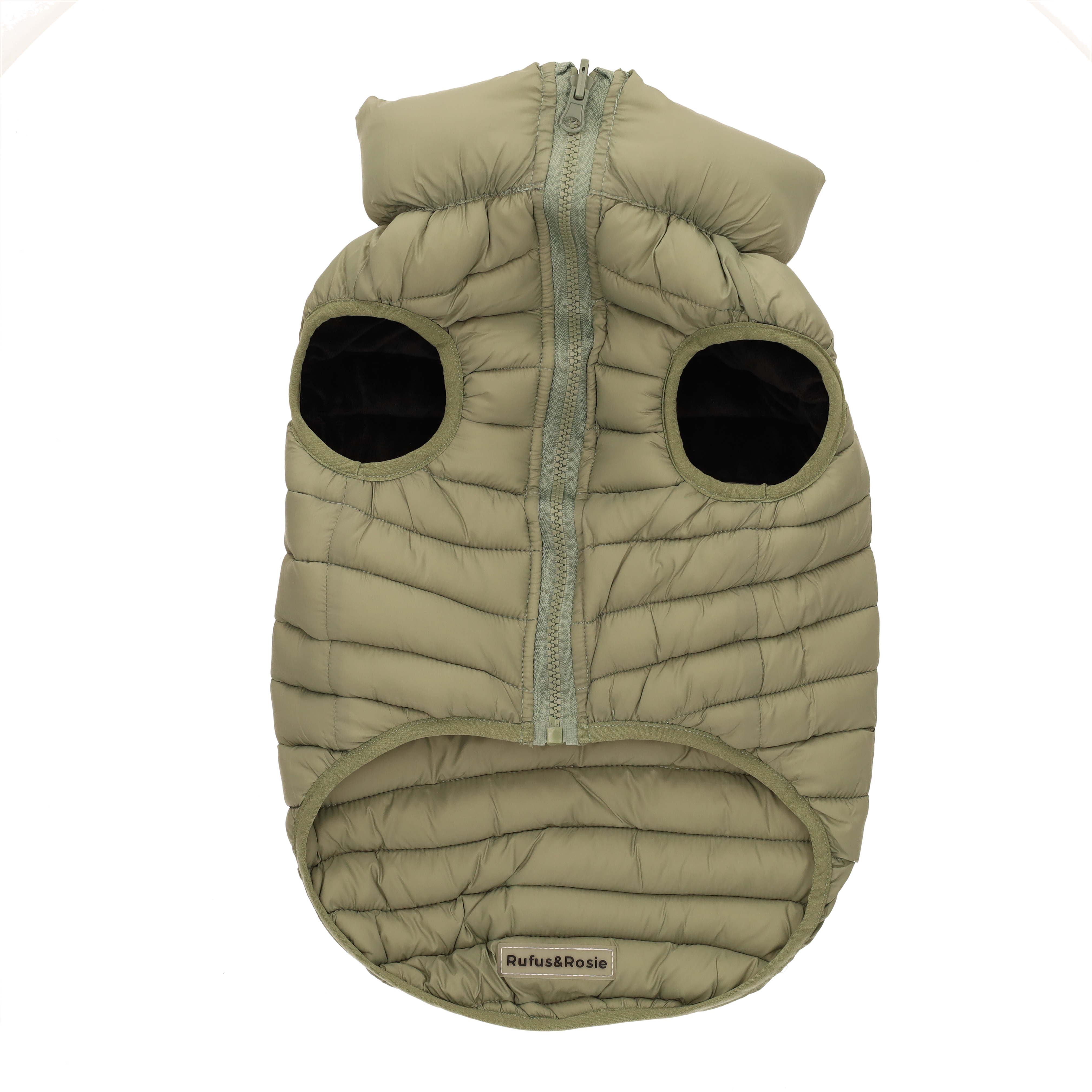 Rufus & Rosie Dog Puffer Jacket Green M Plus