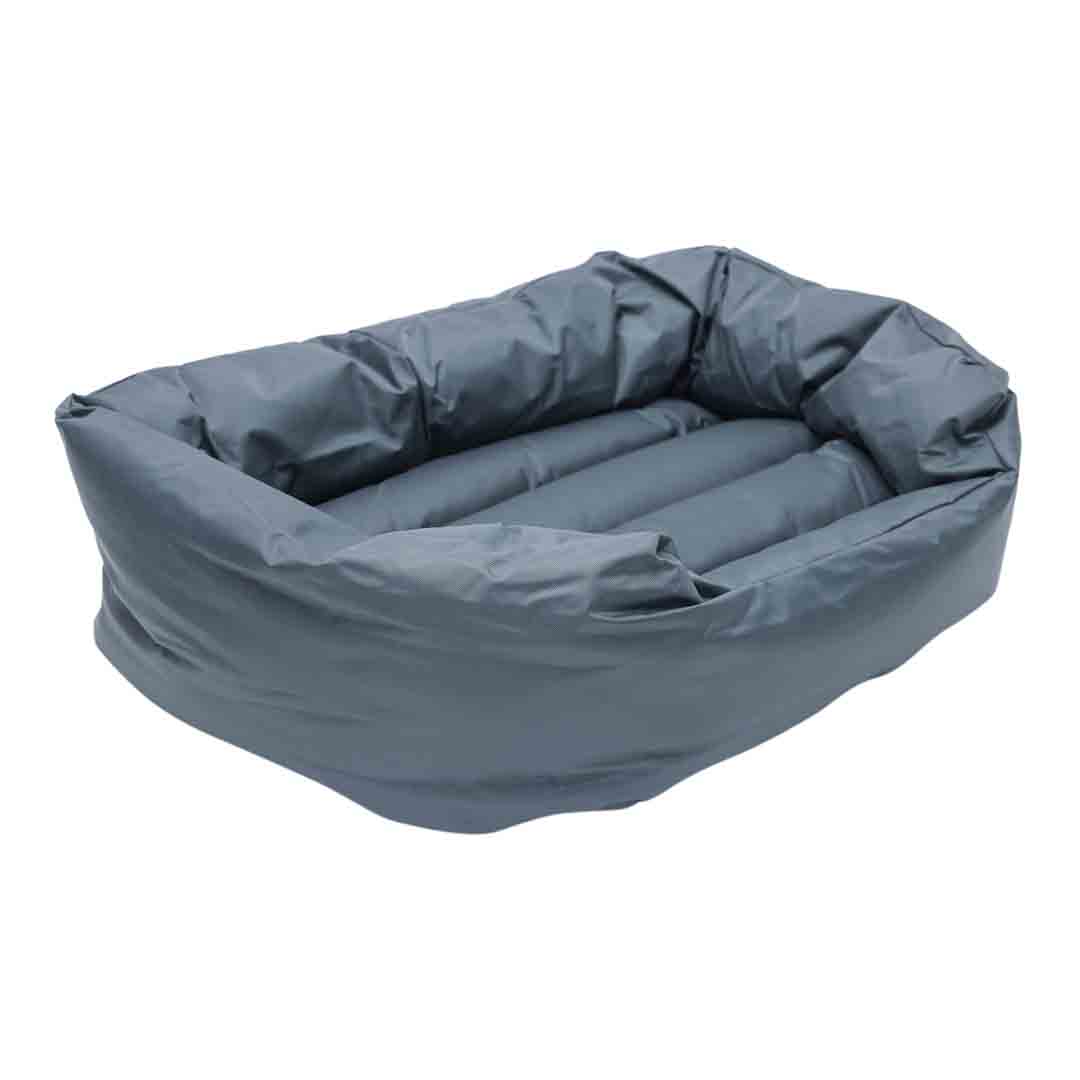 Rosewood Grey Water Resistant Oxford Oval Dog Bed Medium