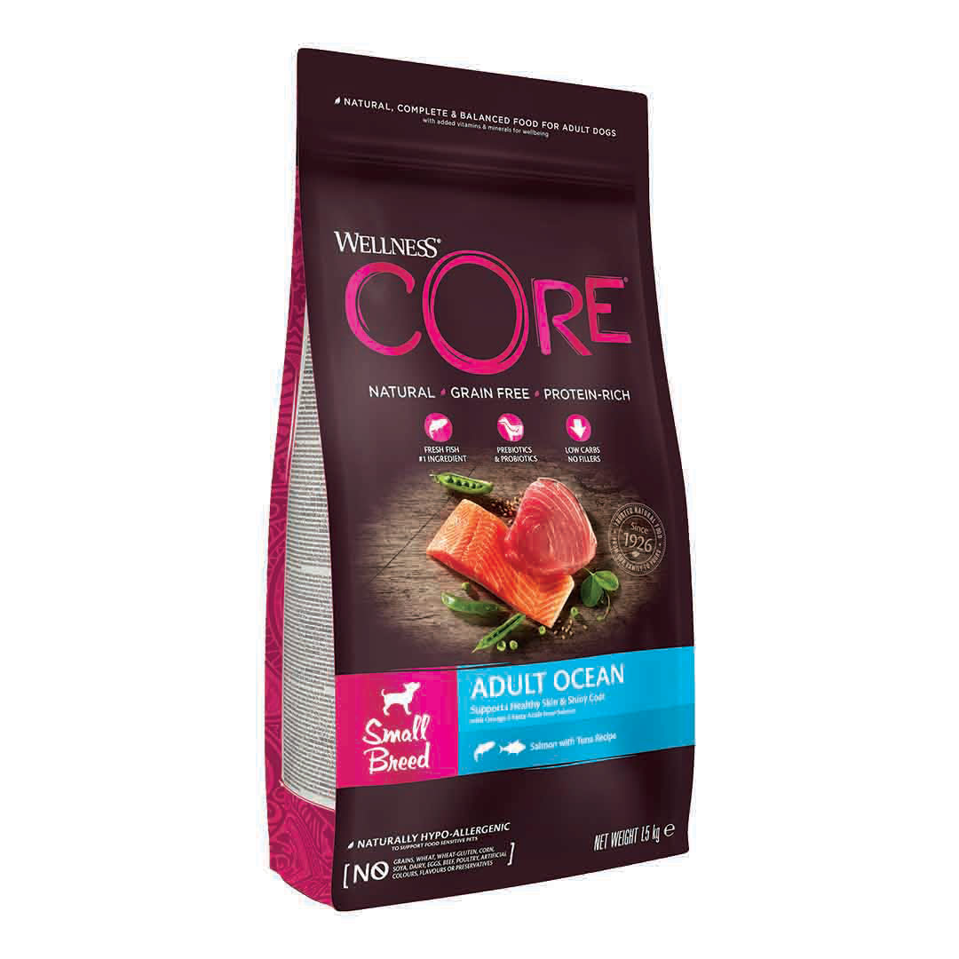 Wellness CORE Dry Small Breed Adult Dog Food Salmon with Tuna Recipe 1.5kg