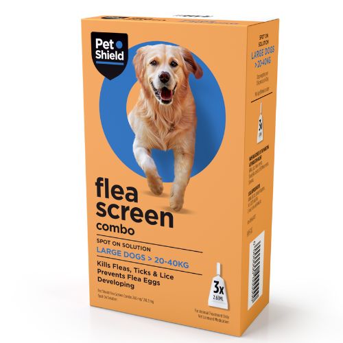Pet Shield Flea Screen Combo for Large Dogs 3 Pipettes