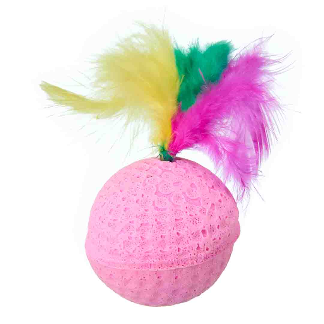 Rufus & Rosie Feather Rattle Ball Cat Toy