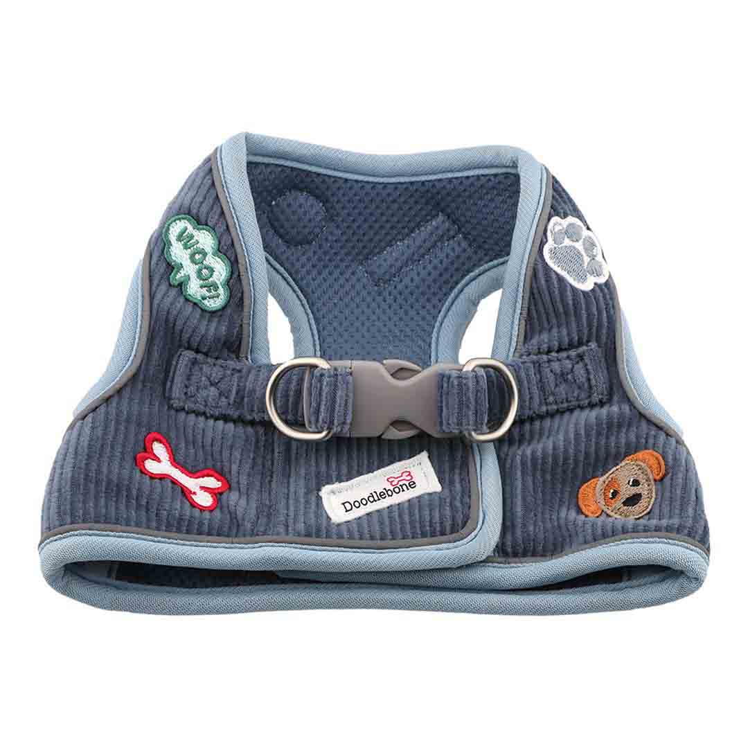 Doodlebone Snappy Dinky Blue Dog Harness 3