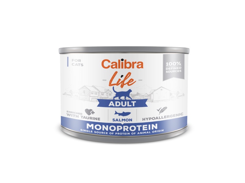 Calibra Cat Life Can Adult Cat Food Salmon 6x200g