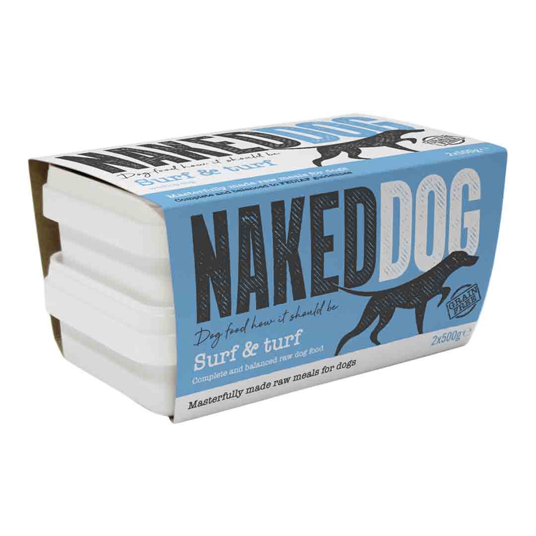 NAKED Dog Raw Dog Food, Original Surf & Turf 2x500g
